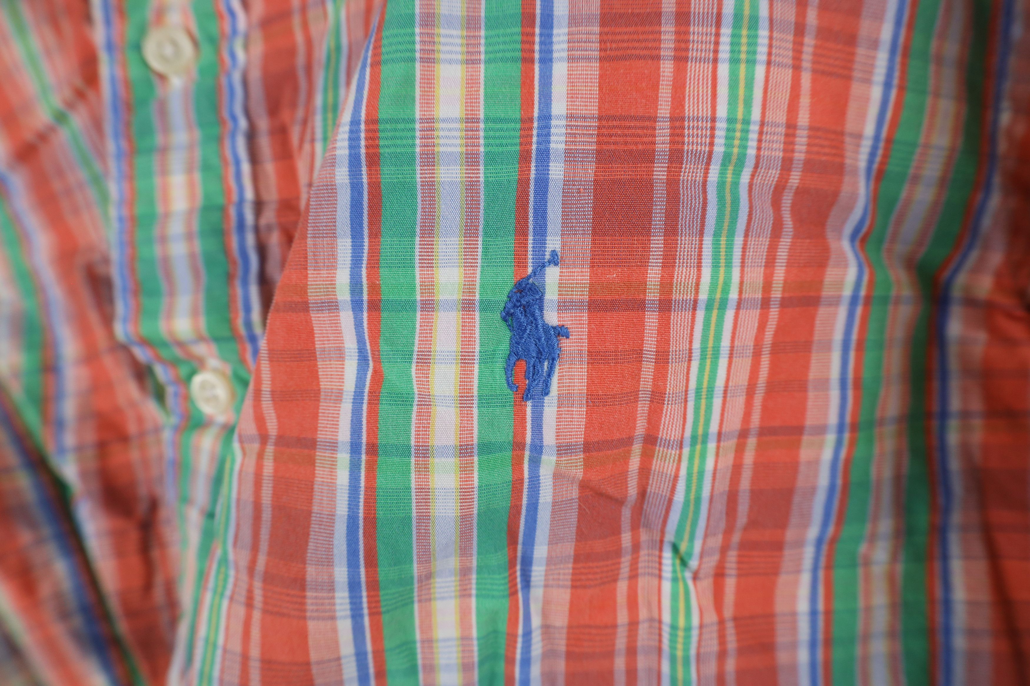 Ralph Lauren × Vintage Vintage Ralph Lauren Faded Collared Button Down Shirt Plaid Size US XL / EU 56 / 4 - 4 Thumbnail