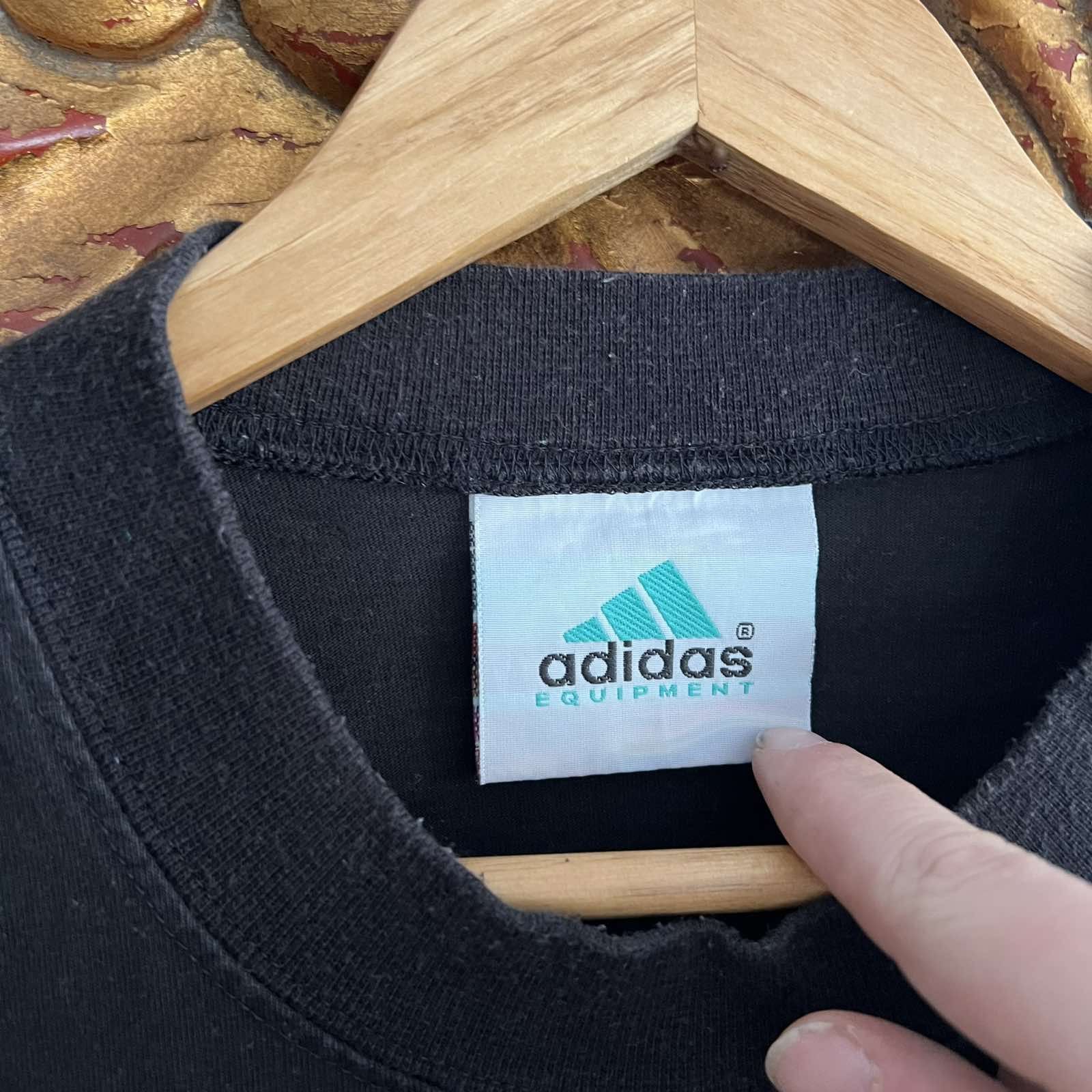 Adidas × Vintage Vintage Adidas Equipment Black T-shirt Big Logo Y2K Sz XL Size US XL / EU 56 / 4 - 5 Thumbnail