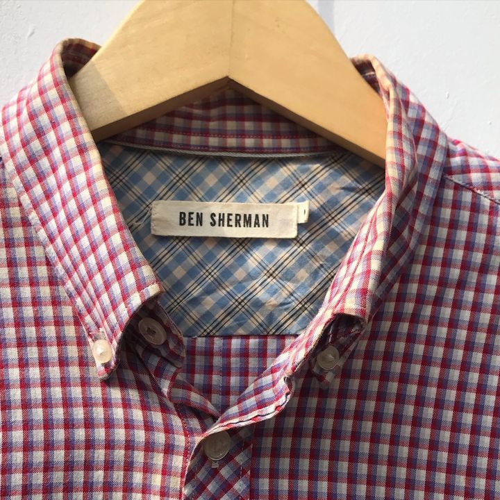 Ben Sherman × Designer × Vintage Ben Sherman Iconic Archieve Shirts Red Rio Gingham button up Size US M / EU 48-50 / 2 - 11 Thumbnail