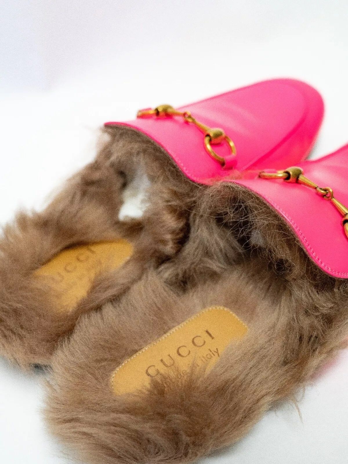 Gucci GUCCI Princetown Horsebit Neon Pink Loafer Wool Fur Flat Size US 8 / EU 41 - 6 Thumbnail