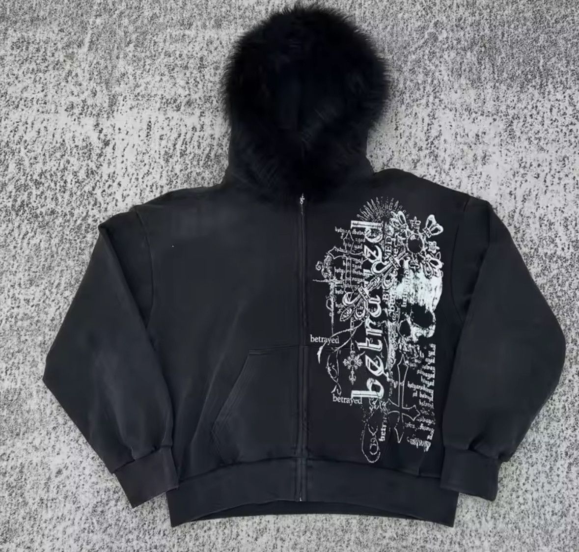 Corrupt kid ファージャケット Corrupt kid fur zip hoodie