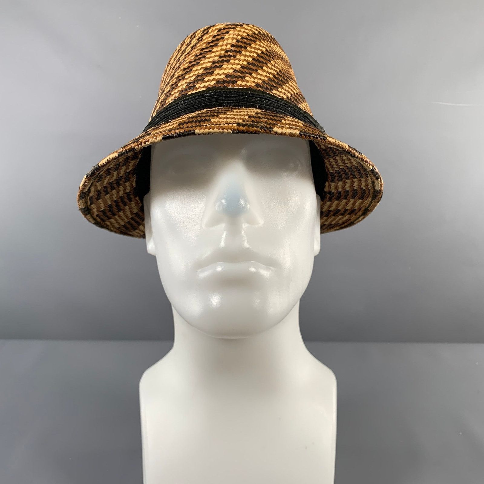 Other MAKINS Brown Beige Woven Straw Hats Size ONE SIZE - 2 Thumbnail