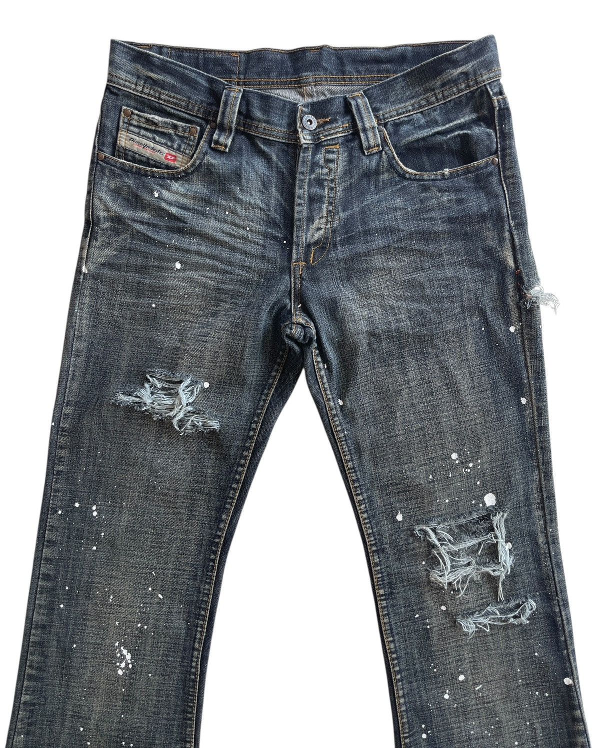 Diesel Paint Splatter Distressed Flare Dark Denim Size US 32 / EU 48 - 4 Thumbnail