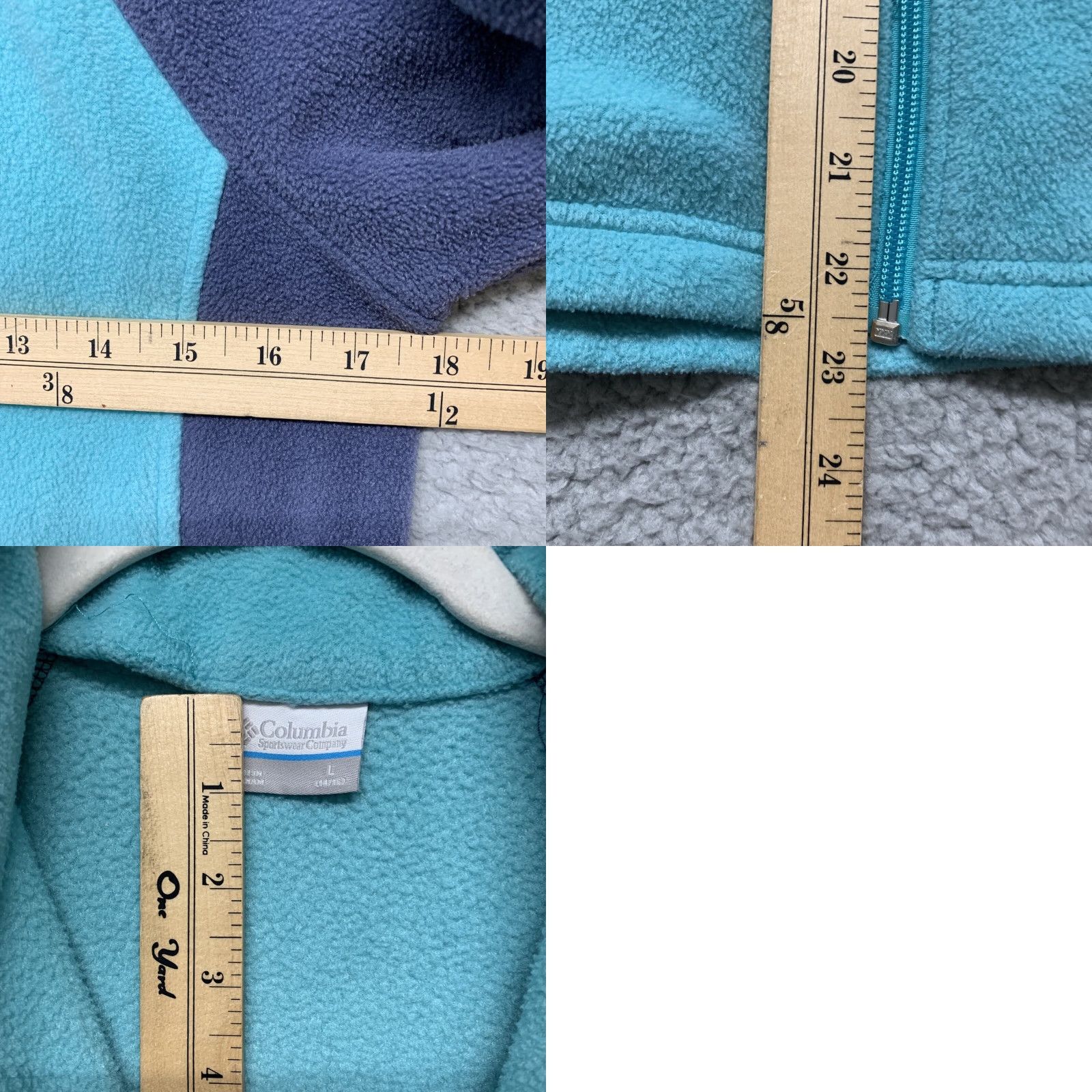 Vintage Columbia Jacket Women’s Large Full Zip Fleece Blue Teal 2 Zip Pockets Classic Outdoor Regular Fit Size L / US 10 / IT 46 - 8 Thumbnail
