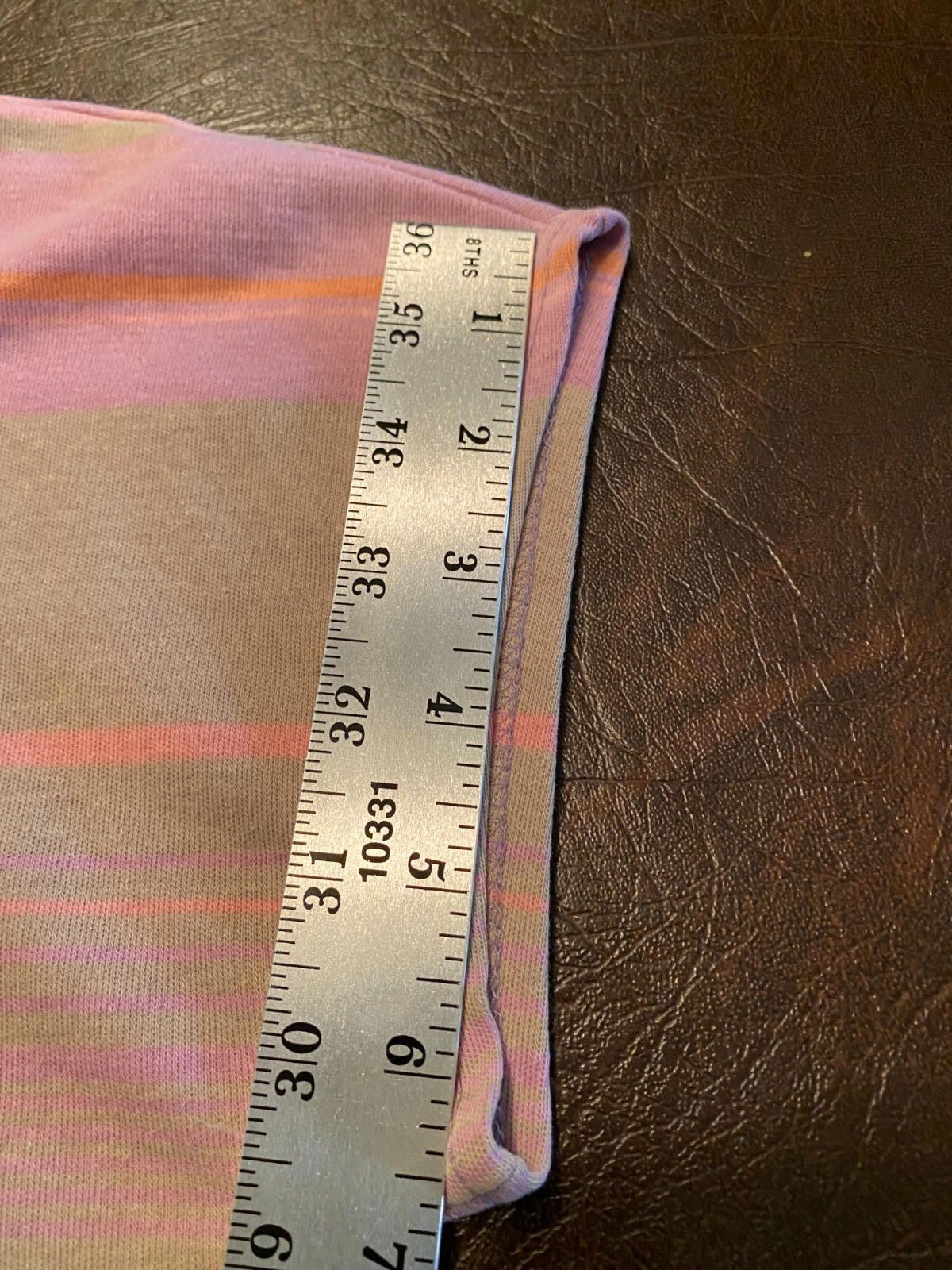 Designer Vintage ACTIII Pink/Grey/Orange Striped SS T-Shirt (B11) Size M / US 6-8 / IT 42-44 - 10 Thumbnail
