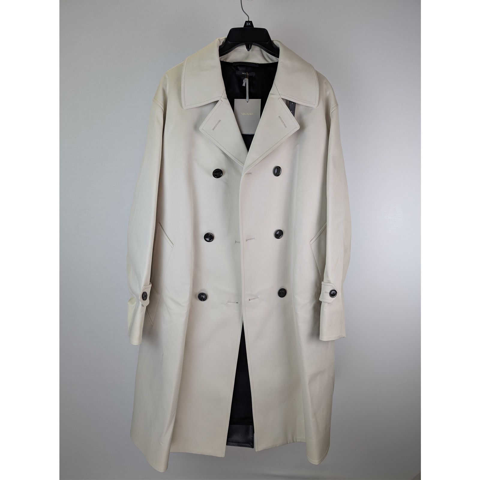 Tom Ford o1rshd1 CC20 Sportswear double-breasted leather coat White Size US M / EU 48-50 / 2 - 8 Thumbnail