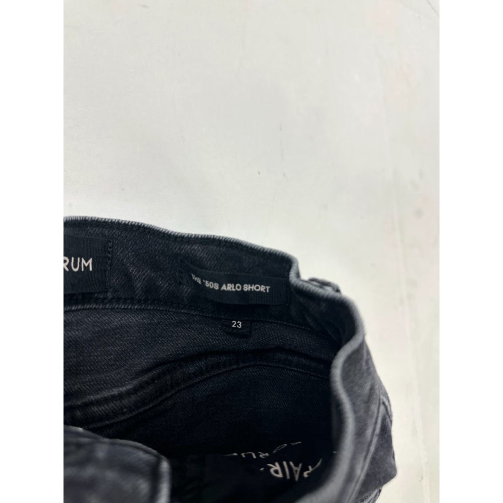Denime Denim Forum Shorts Womens 23 Black Boyfriend High Rise Frayed Hem Button Fly 5-Pocket Denim Cotton Spring Summer Walking Mens Womens Boys Girls Size 40" / US 18 - 5 Thumbnail