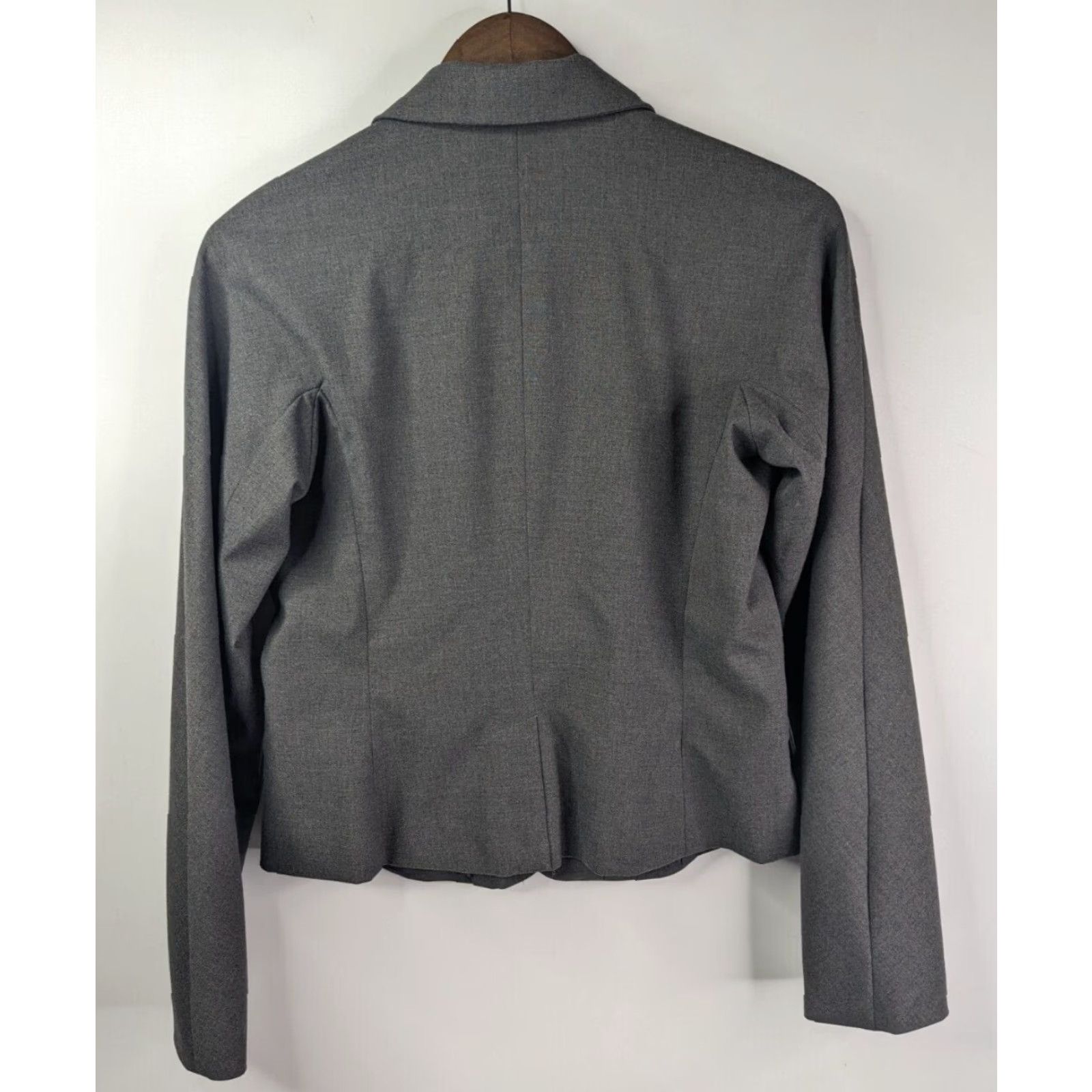 Liz Claiborne Liz Claiborne Blazer Jacket Women 8 Charcoal Gray 4-Button Notch Lapel Lined Polyester Spandex Rayon Classic Regular Sized Size M / US 6-8 / IT 42-44 - 3 Thumbnail