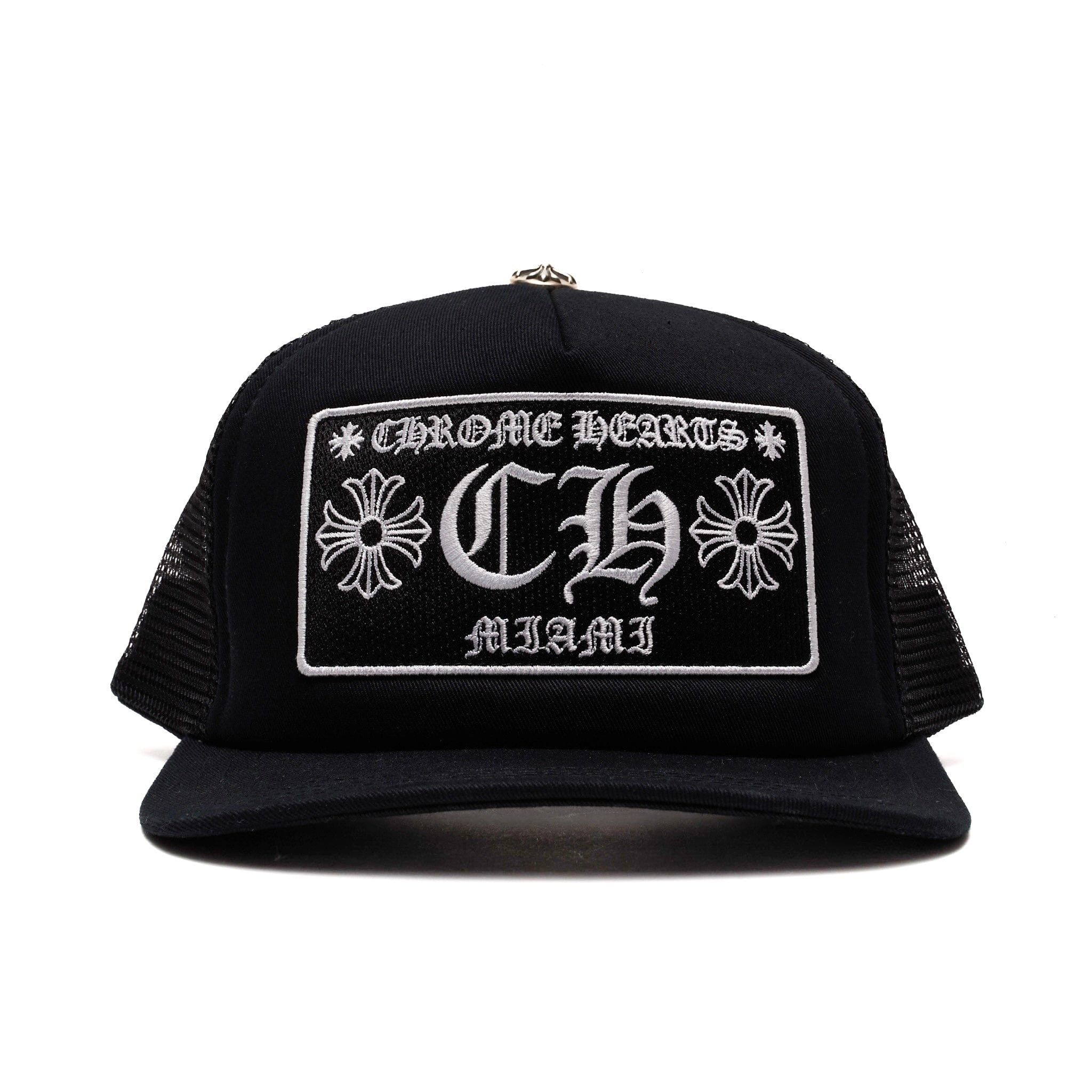 Chrome Hearts Miami Exclusive CH Patch Trucker Hat Black White Size ONE SIZE - 1 Thumbnail