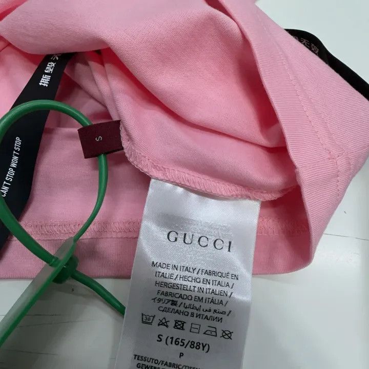 Gucci Gucci Logo Print Pink Short Sleeve T-Shirt-2507 Size S / US 4 / IT 40 - 2 Thumbnail