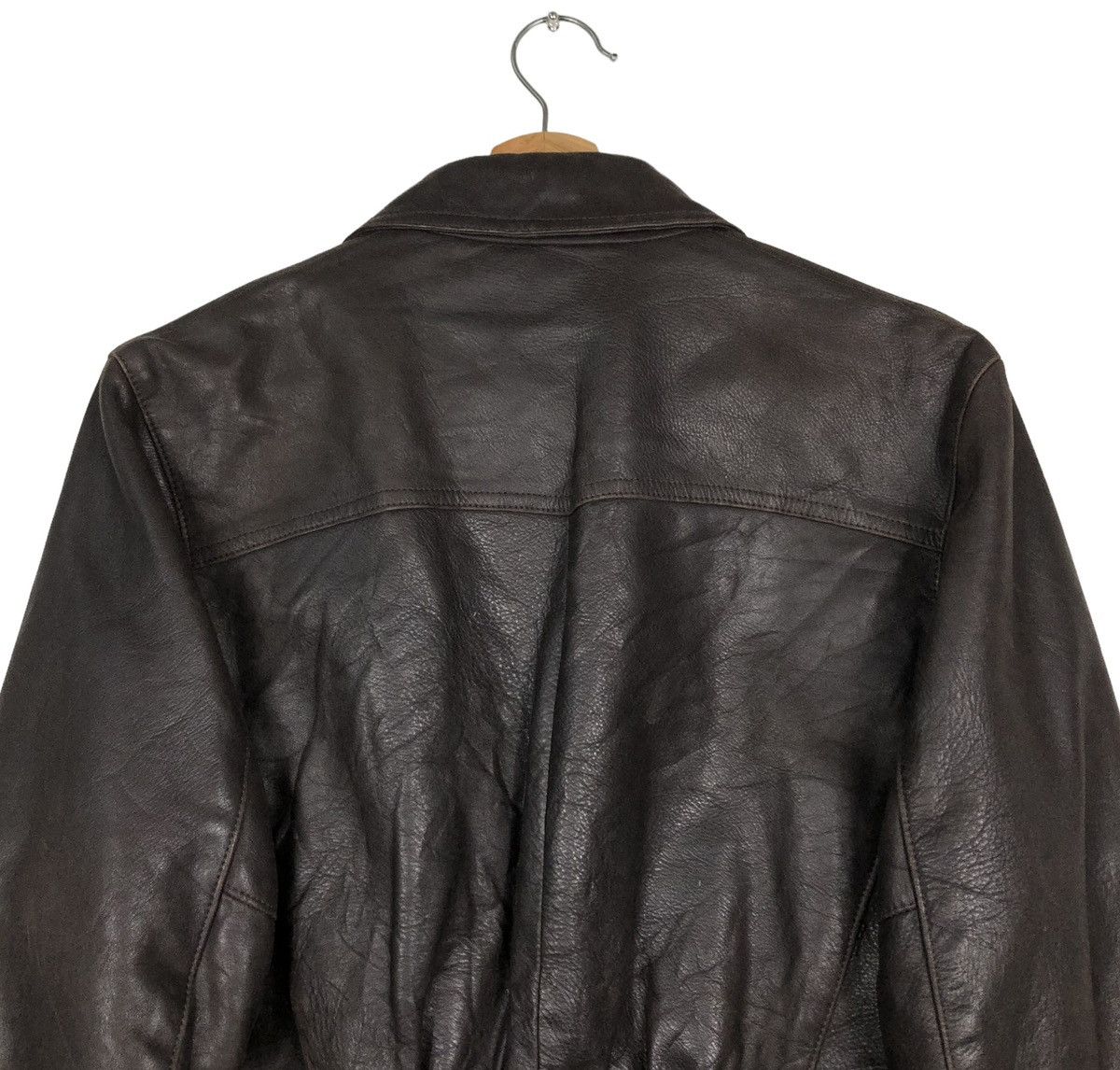 Japanese Brand VINTAGE CROPPED BIKER LEATHER JACKET CHEVIGNON ISSEY MIYAKE Size M / US 6-8 / IT 42-44 - 9 Thumbnail