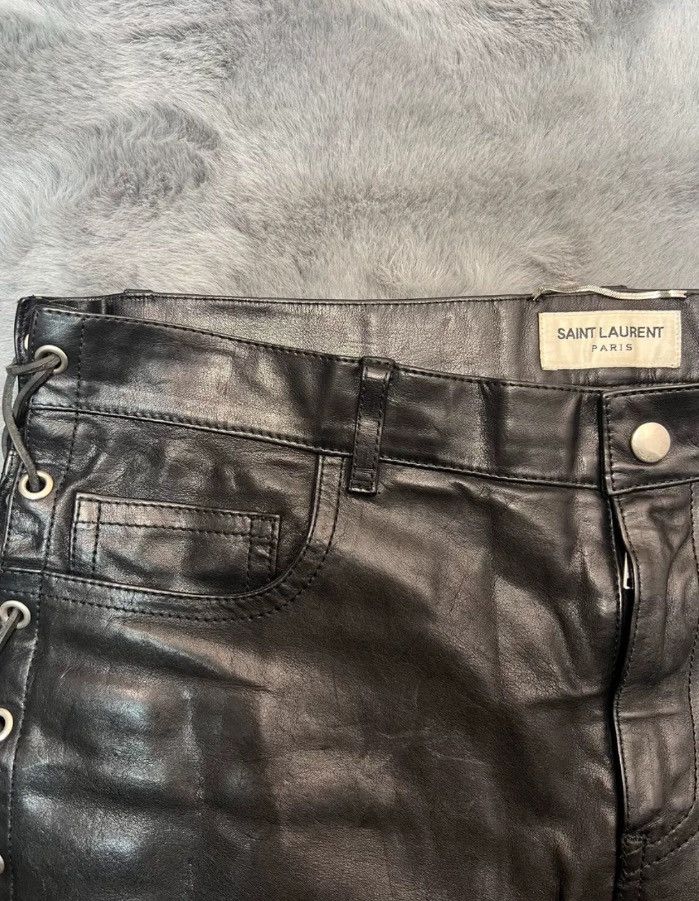 Saint Laurent Paris × Yves Saint Laurent Saint Laurent SLP genuine 14 leather pants2412-Nextarrow Size US 28 / EU 44 - 3 Thumbnail