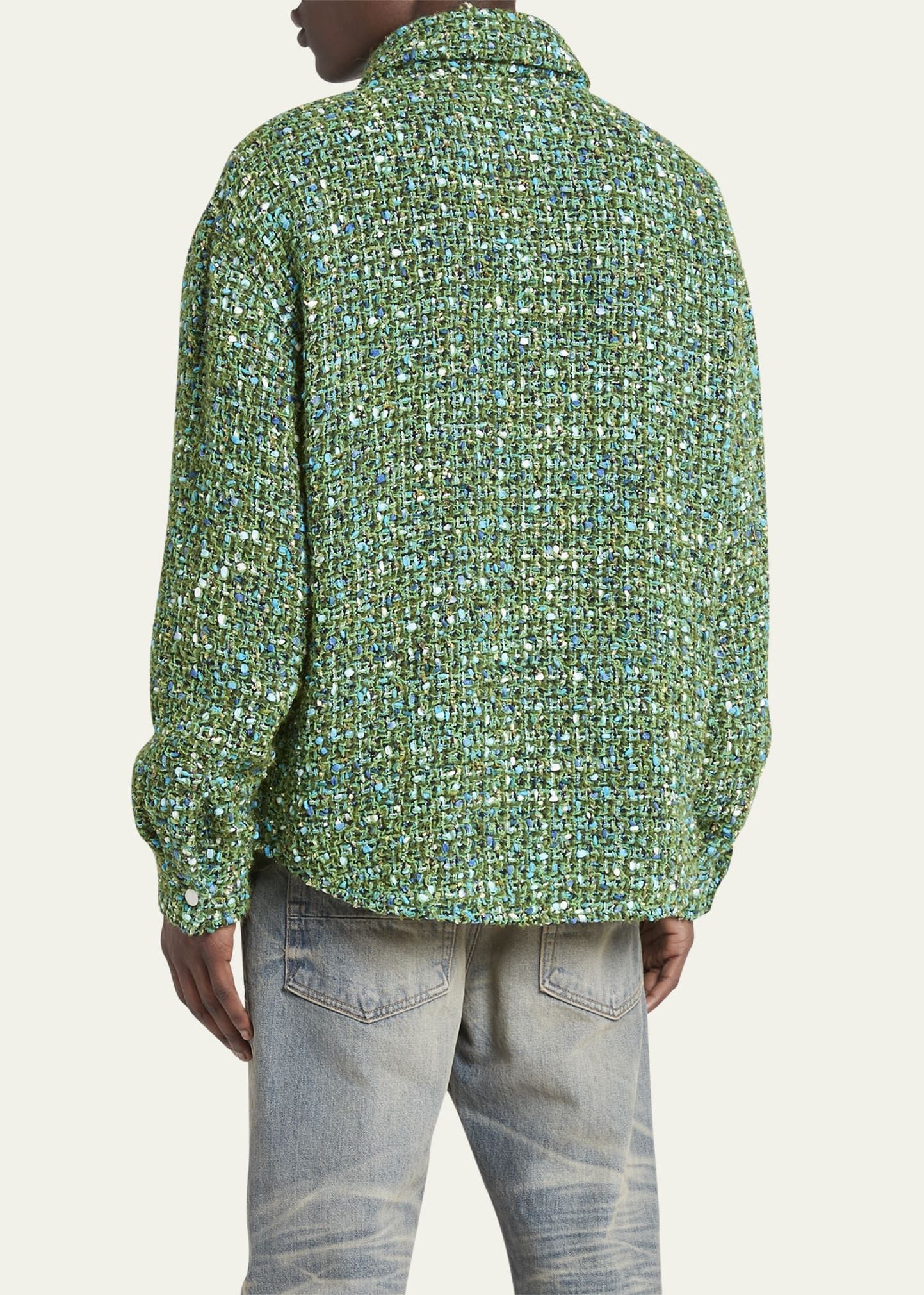 Amiri o1w1db10125 Boucle Snap-Front Overshirt in Multicolor Size US L / EU 52-54 / 3 - 3 Thumbnail