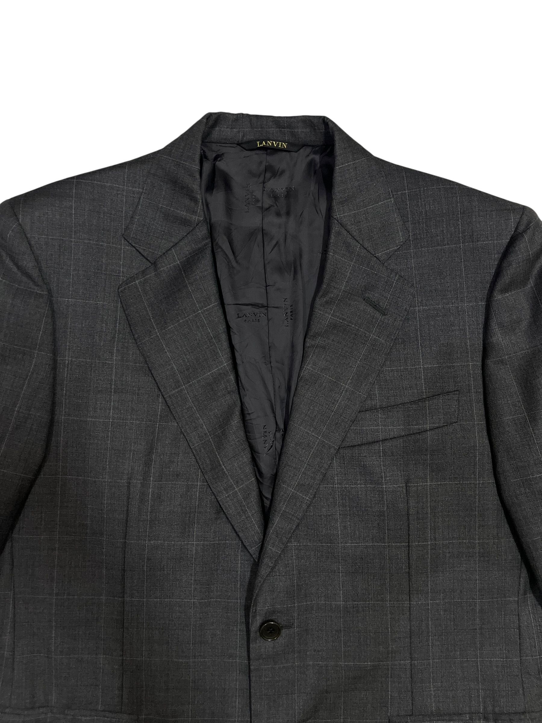 Lanvin Lanvin Paris Made in Italy Plaid Wool Blazer Size 42R - 3 Thumbnail