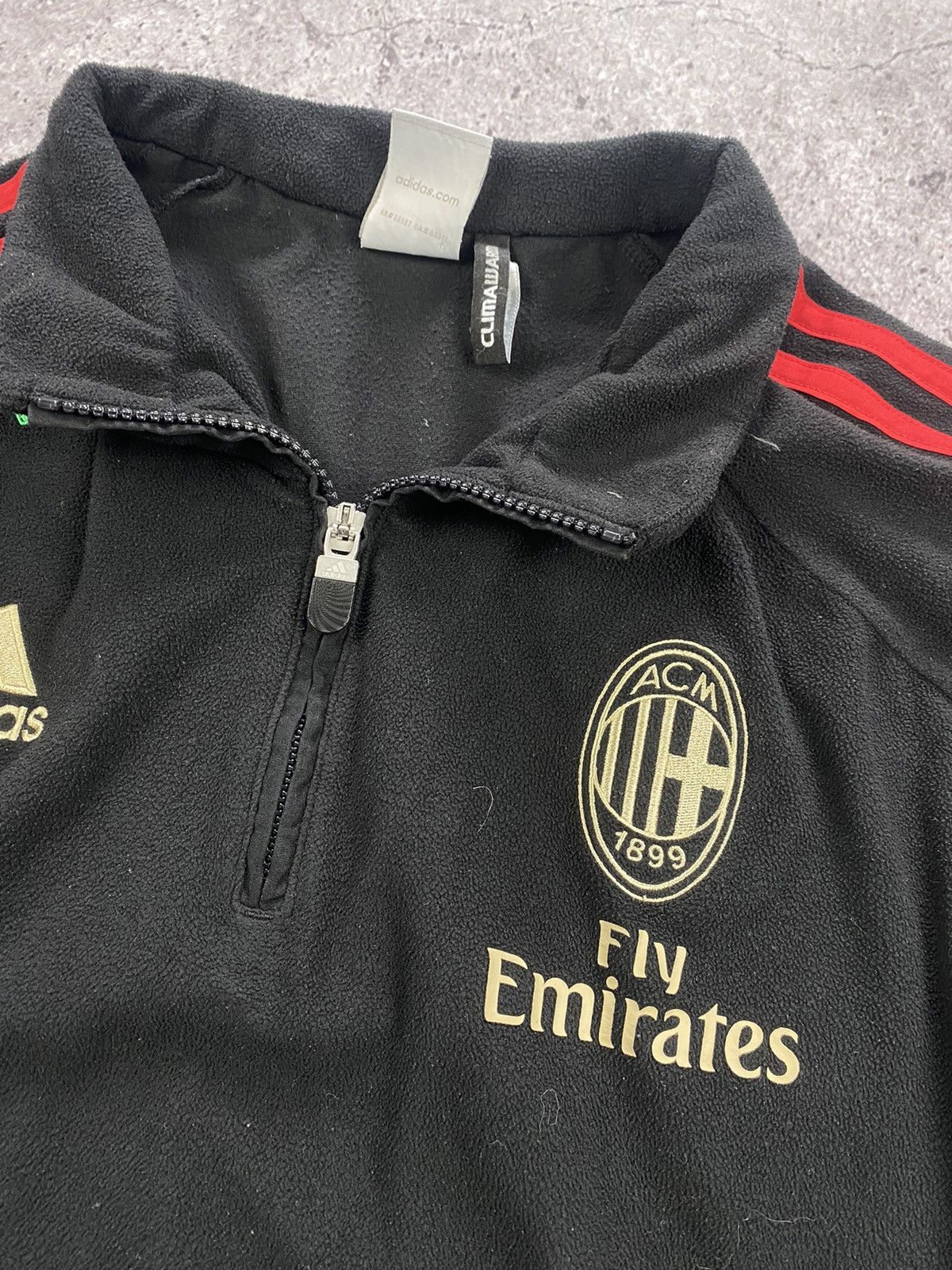 Adidas 💥 Vintage Adidas Ac Milan Halfzip Fleece Jacket Size US M / EU 48-50 / 2 - 4 Thumbnail