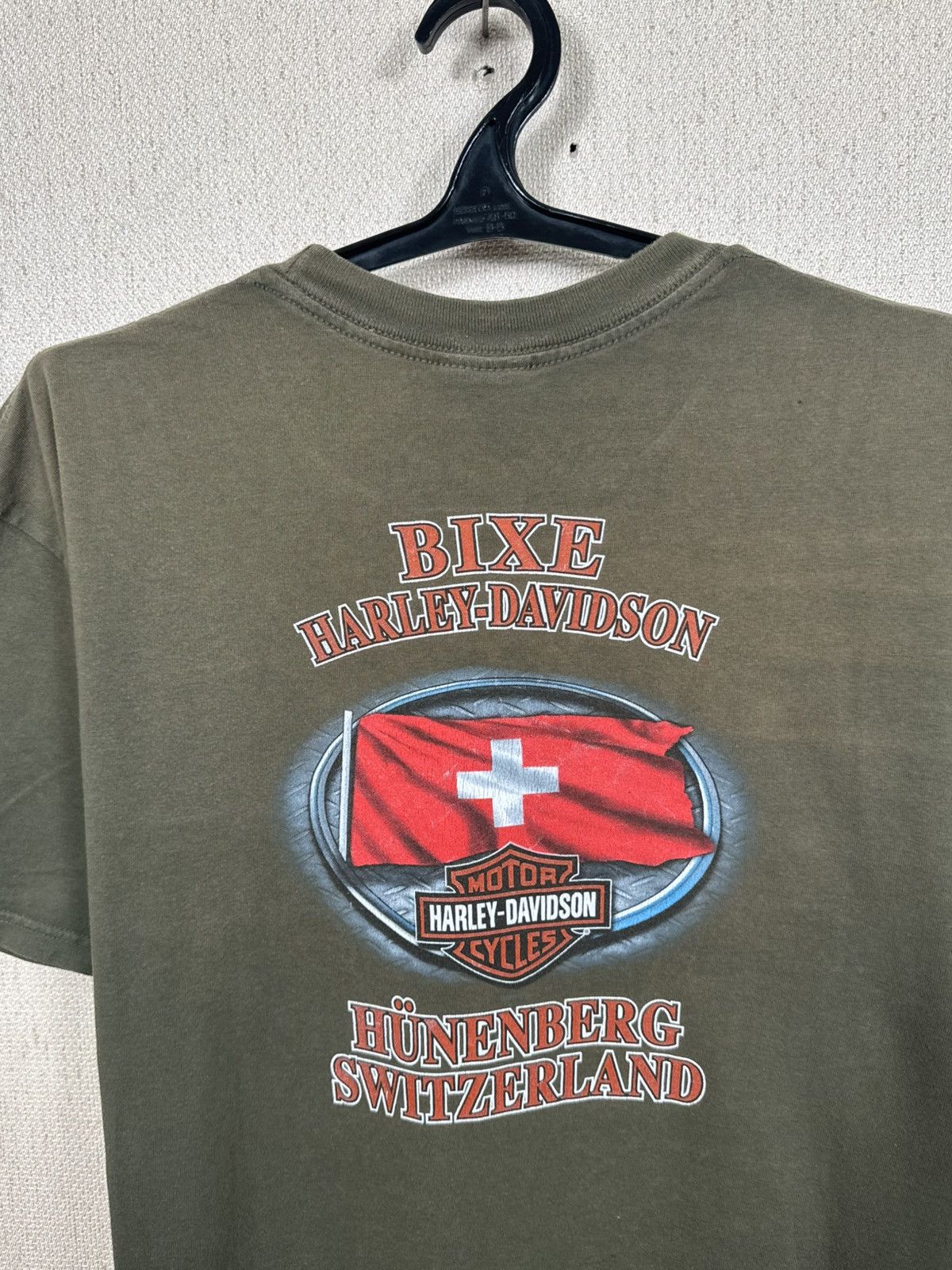 Harley Davidson Vintage Harley Davidson T shirt Swiss Biker USA XL Green Size US XL / EU 56 / 4 - 11 Thumbnail