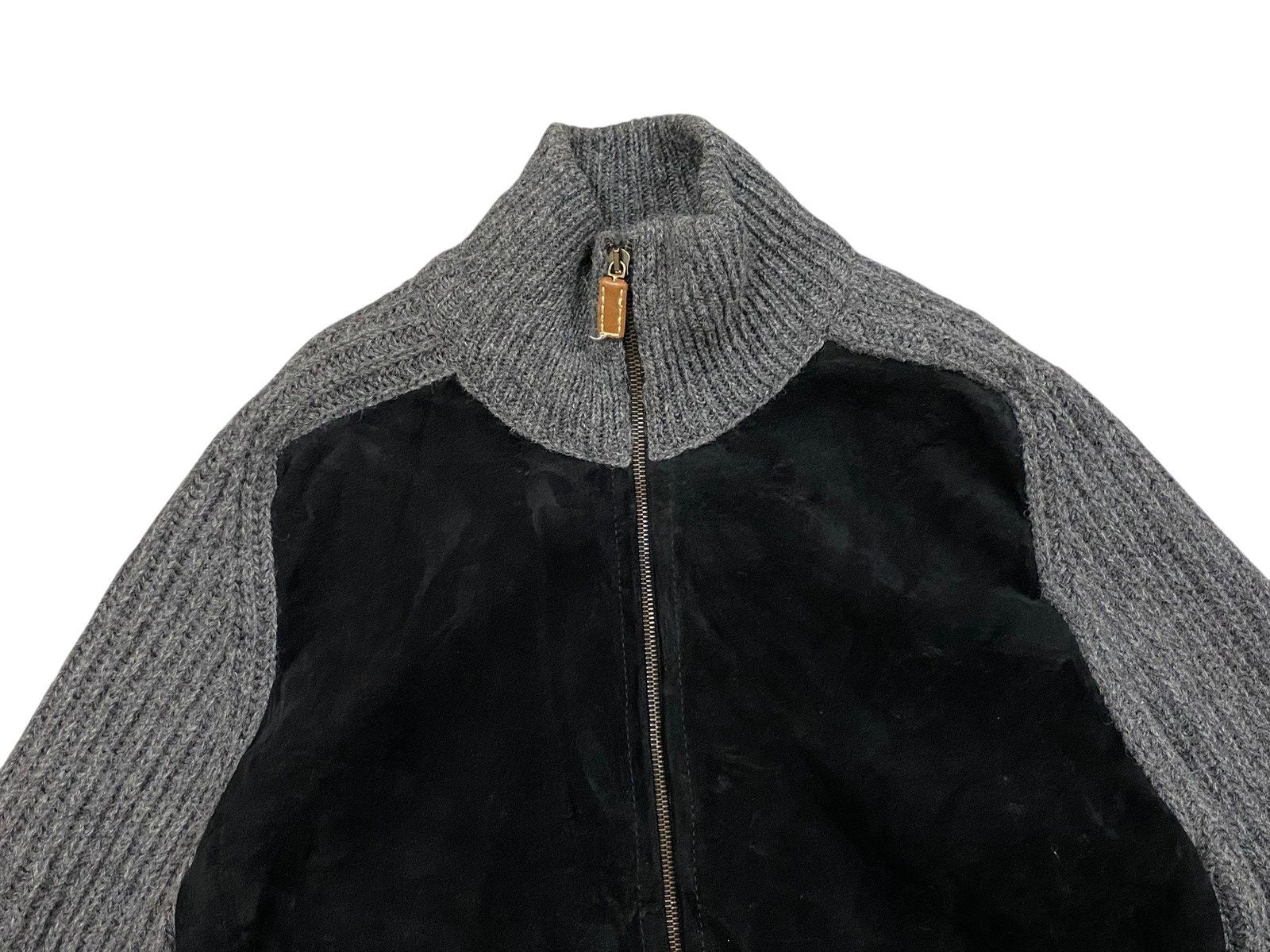 Vintage Vintage Brenire Suede Knit Wool Riri Zip Jacket Scotland Size US M / EU 48-50 / 2 - 6 Thumbnail