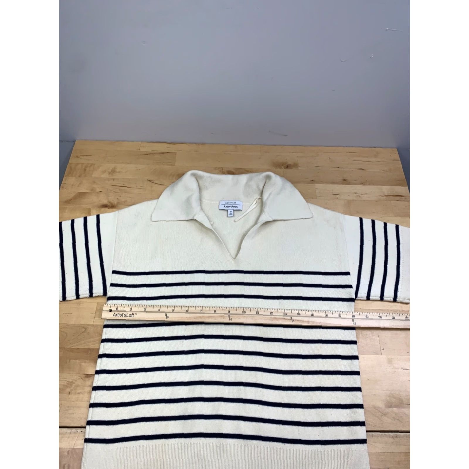 & Other Stories Paris Atelier & Other Stories Polo Top Womens S Cream Ivory Knit Polo Casual 12929 Size S / US 4 / IT 40 - 4 Thumbnail
