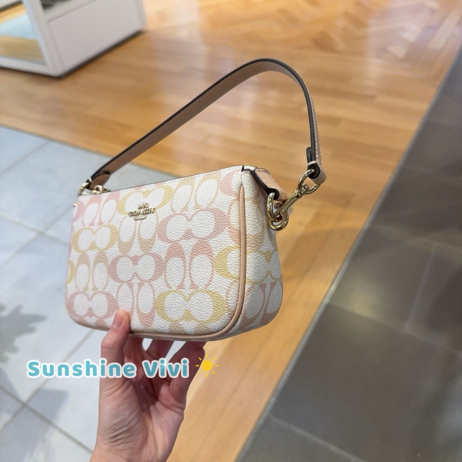 Coach NWT Coach Nolita 19 Pretty Signature CDW29 CHALK/PINK Size ONE SIZE - 4 Thumbnail