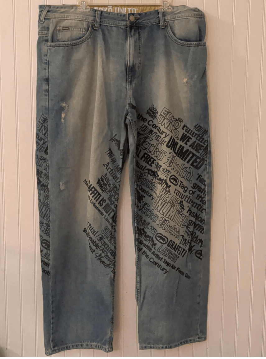 Ecko Unltd. Vintage Ecko Unlimited Graffiti Print Distressed Jeans Sz.40 Size US 40 / EU 56 - 1 Thumbnail