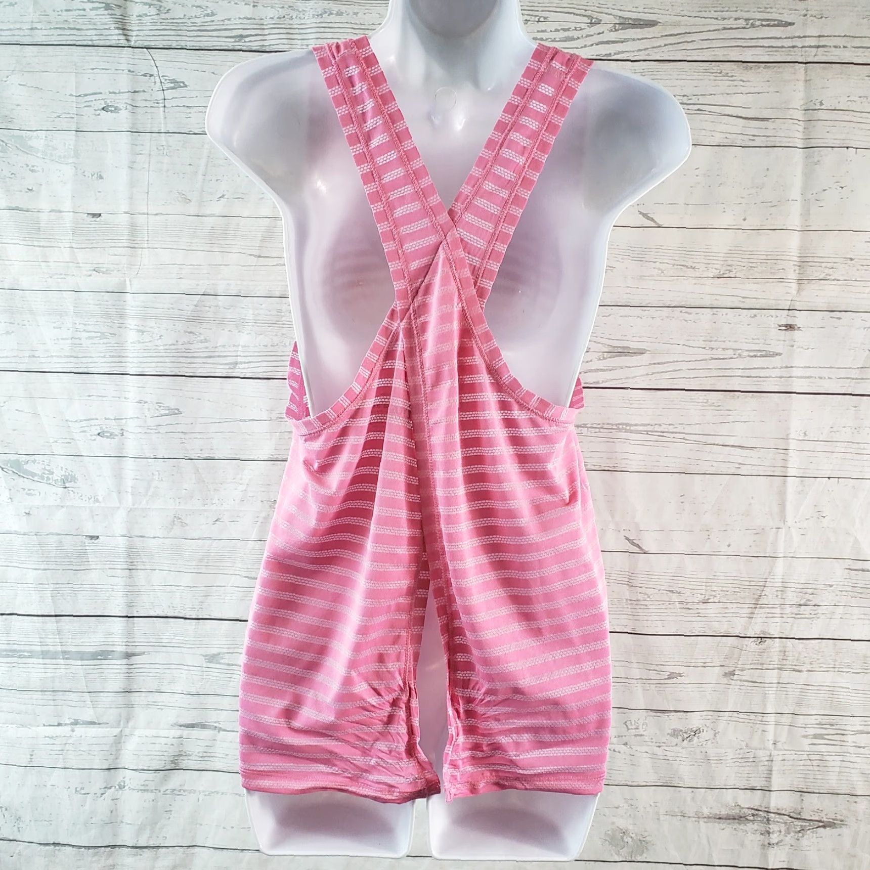 Pinko Zyia Tank Womens Nimbus Split Back Size L Pink Striped Scoop Neck VINTAGE? No—Activewear Size ONE SIZE - 5 Thumbnail