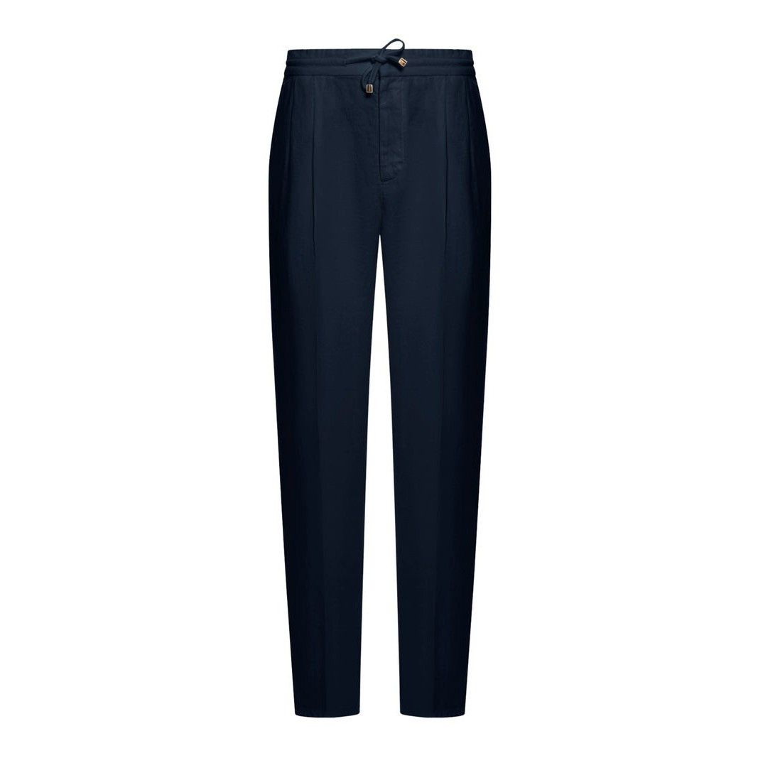 Brunello Cucinelli BRUNELLO CUCINELLI Navy Drawstring Trousers New & Authentic Size US 32 / EU 48 - 1 Preview