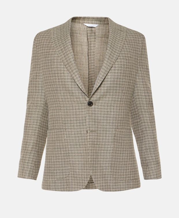 Linen-blend suit jacket