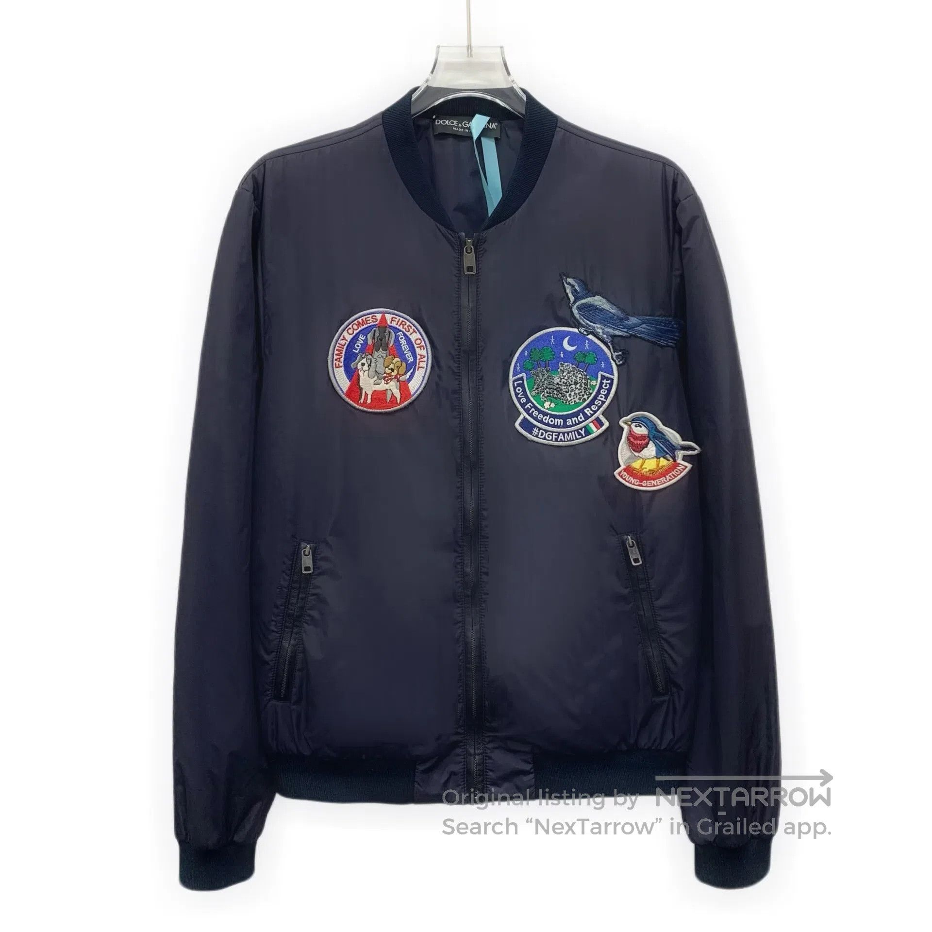 Dolce & Gabbana Dolce Gabbana Dark Blue Badge Little Bird Embroidery Stand Size US S / EU 44-46 / 1 - 1 Thumbnail