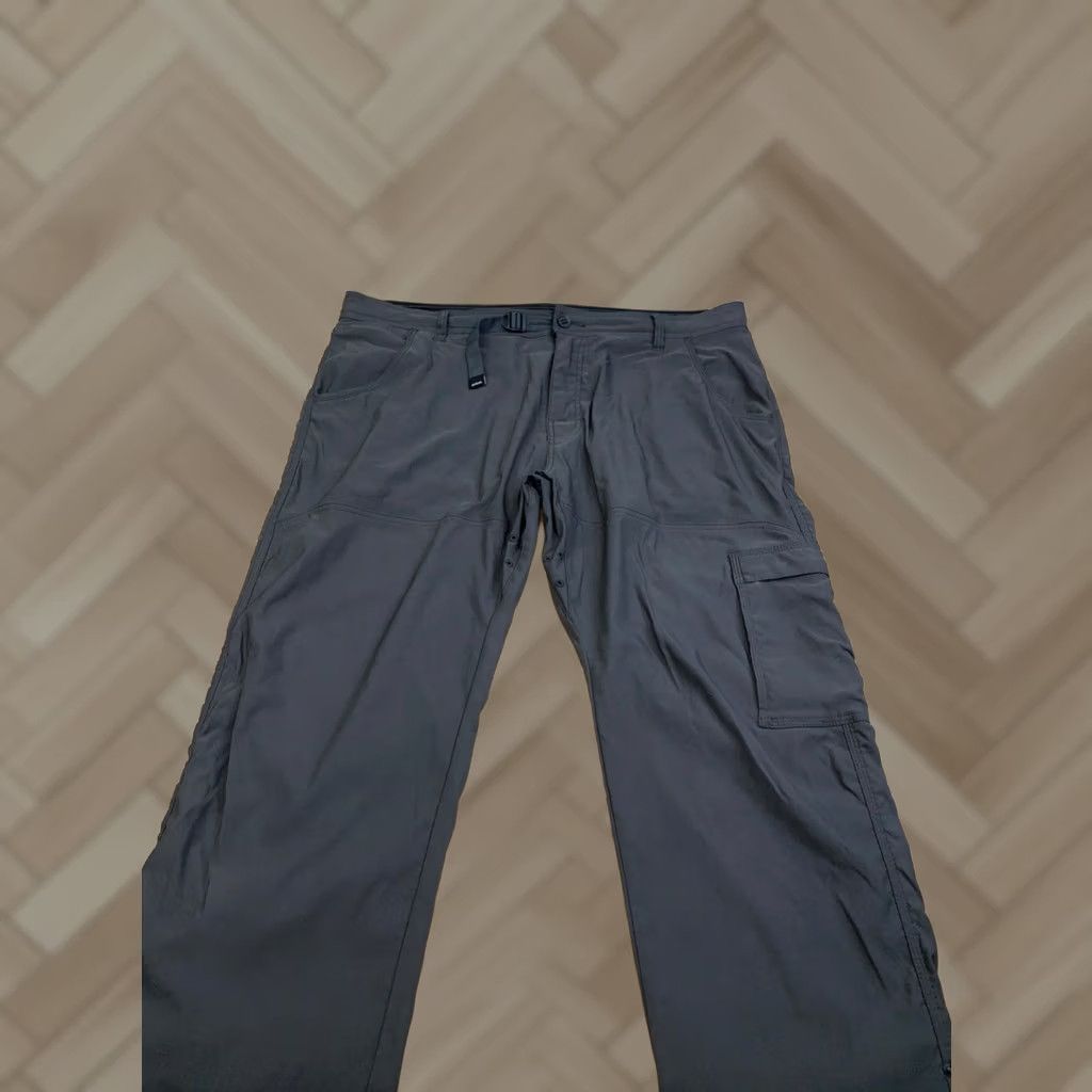 Prana prAna Stretch Zion Pants Men 40x32 Gray Outdoor Hike Camp Belted Roll Up 13113 Size US 40 / EU 56 - 1 Thumbnail