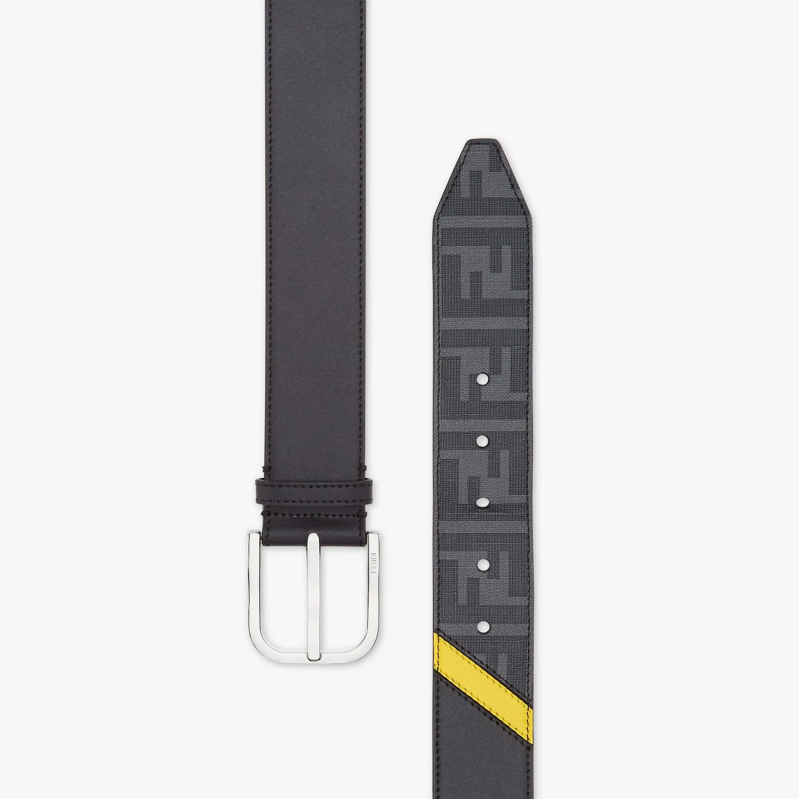 Fendi o1w1db10225 Size: 110 / Diagonal Belt in Black/Grey Size 42 - 2 Thumbnail