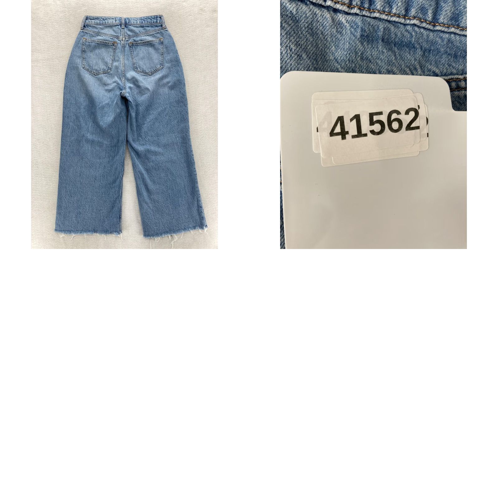 Abercrombie & Fitch Abercrombie & Fitch Jeans Womens 0S High Rise Crop Wide Leg Curve Love Raw Hem Jeans Womens 0S Short Light Bio Blue 23 in Inseam Size 25" / US 0 / IT 36 - 9 Thumbnail