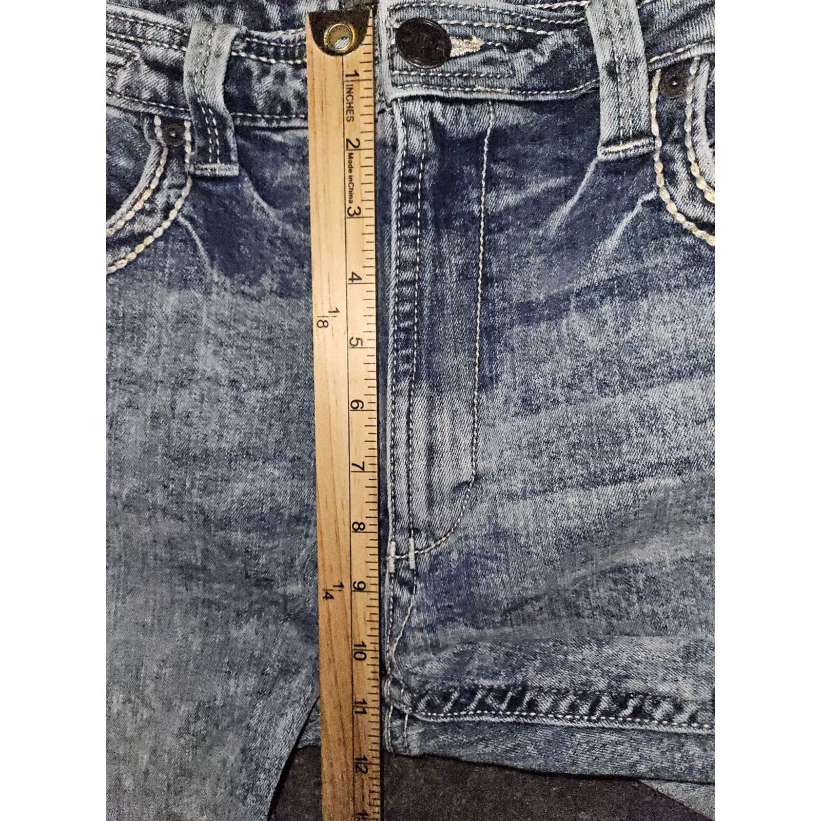 Decree Decree Jeans Men's 36x30 Straight Leg Mid Rise Acid Wash Stretch Embroidered Size US 36 / EU 52 - 5 Thumbnail