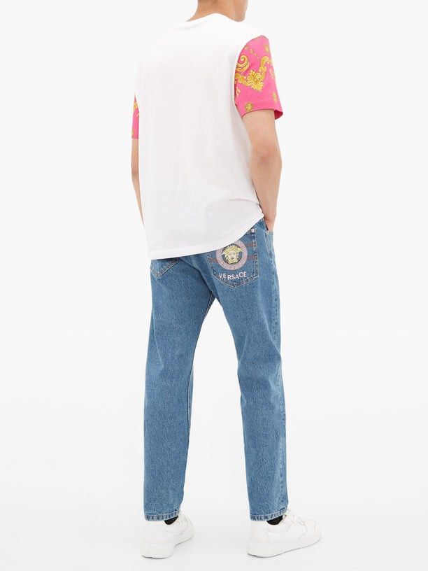 Versace RARE - Versace Medusa Logo Embroidered Denim Jeans Size US 33 - 9 Thumbnail