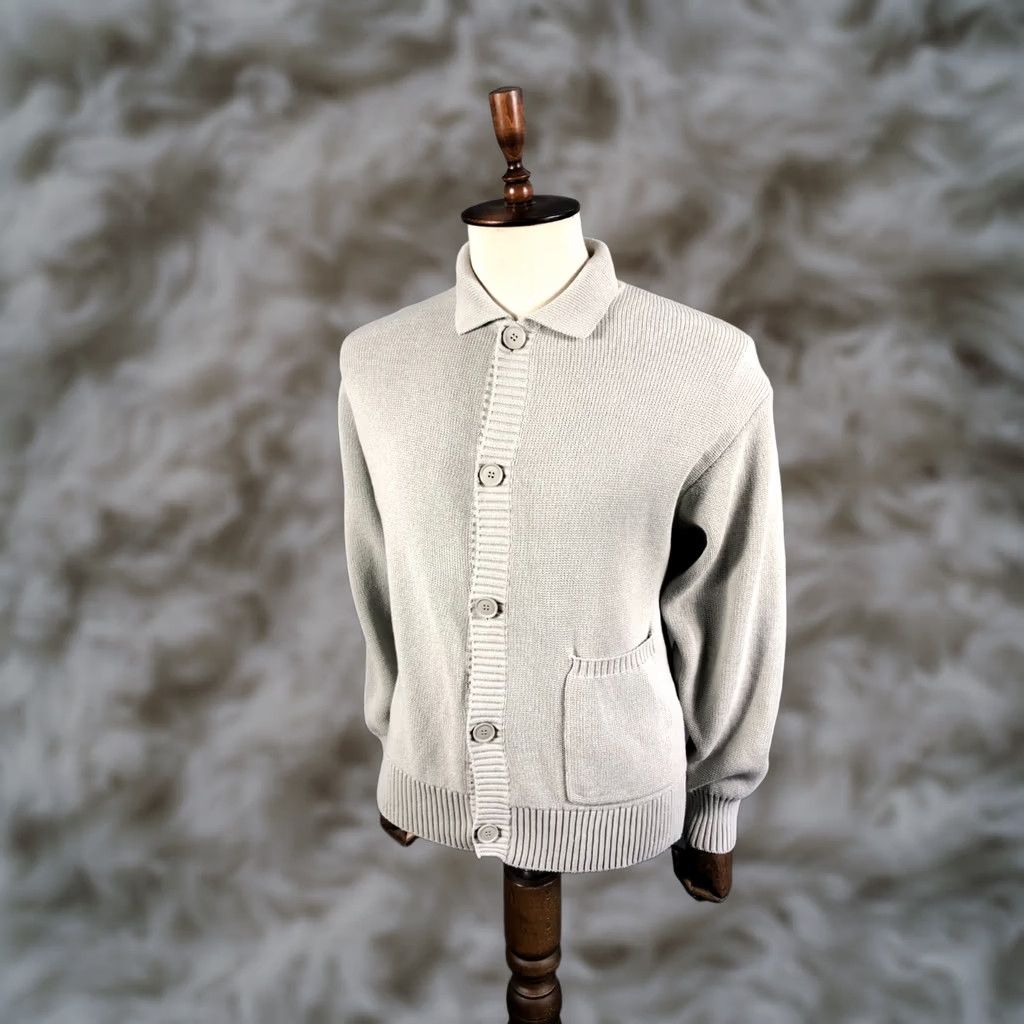 Vintage Barba Barba Napoli Knit Cardigan Cotton Men Gray M Size Cardigan Mens Knit Ribbed Collar Hem Cuffs Button Casual 90s Theme? Size US M / EU 48-50 / 2 - 1 Thumbnail