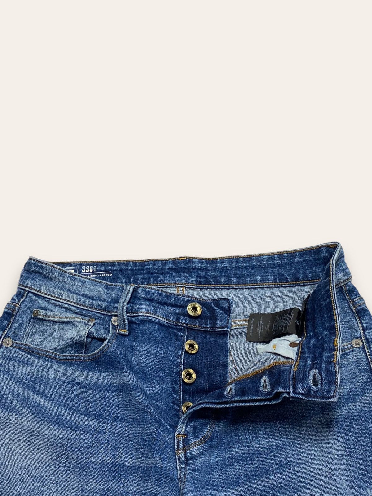 G-Star Vintage G STAR RAW Straight Tapered Denim Jeans Blue Y2K Size US 31 - 6 Thumbnail