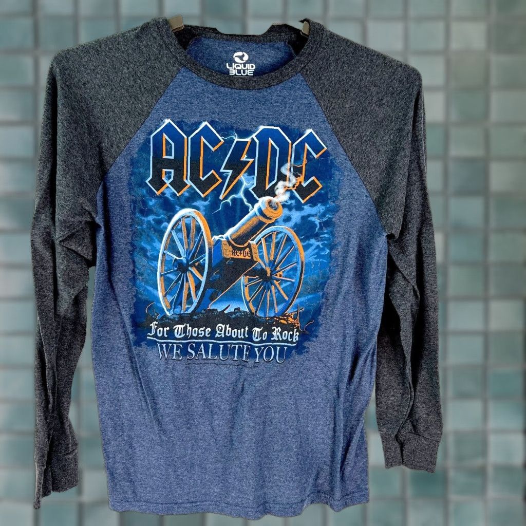 Liquid Blue Liquid Blue AC/DC For Those About To Rock We Salute You T-Shirt Mens Blue Size M Size US M / EU 48-50 / 2 - 1 Thumbnail