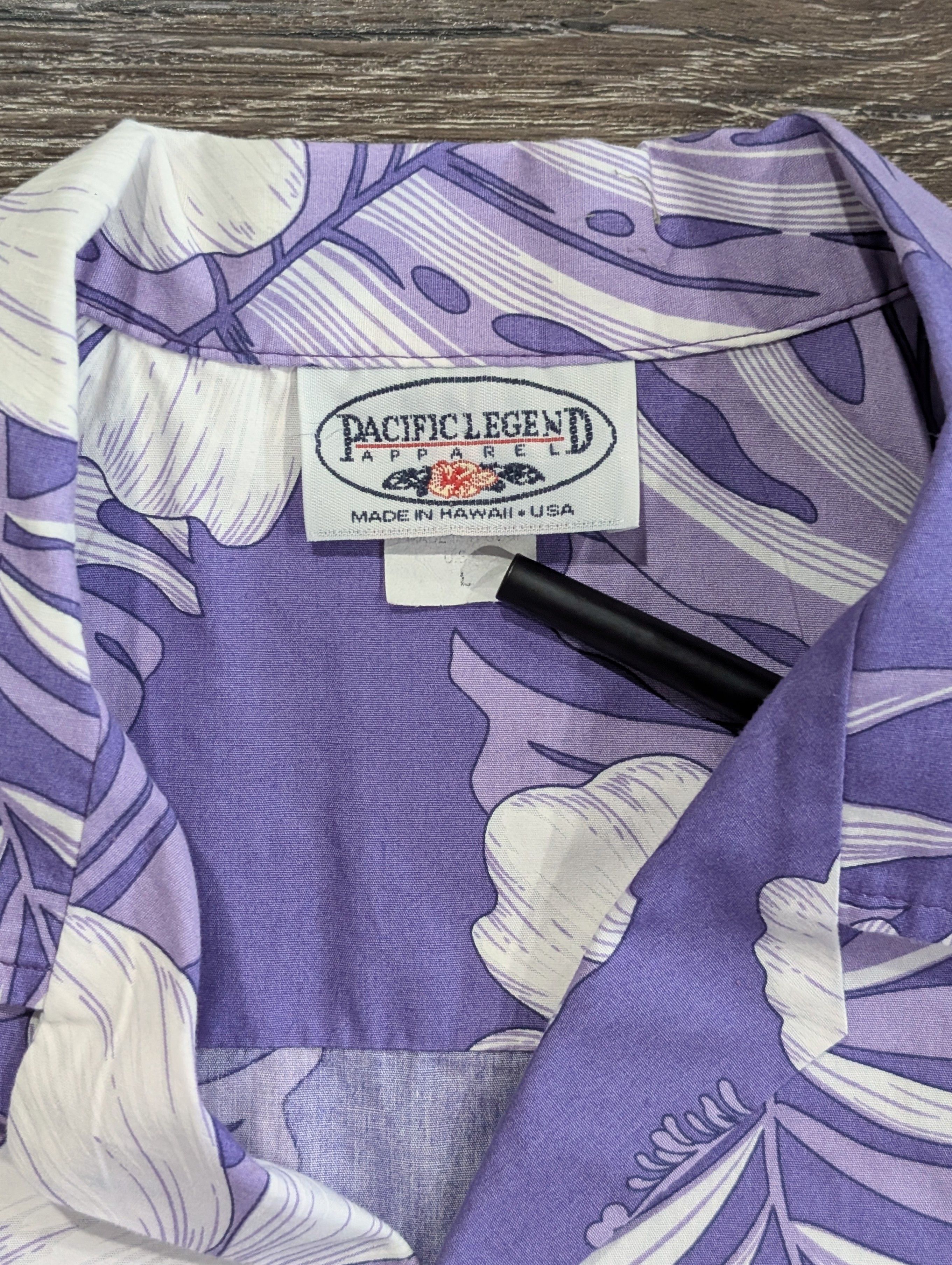 Vintage Vintage Pacific Legends Purple floral Hawaiian shirt SIZE L Size US L / EU 52-54 / 3 - 3 Thumbnail