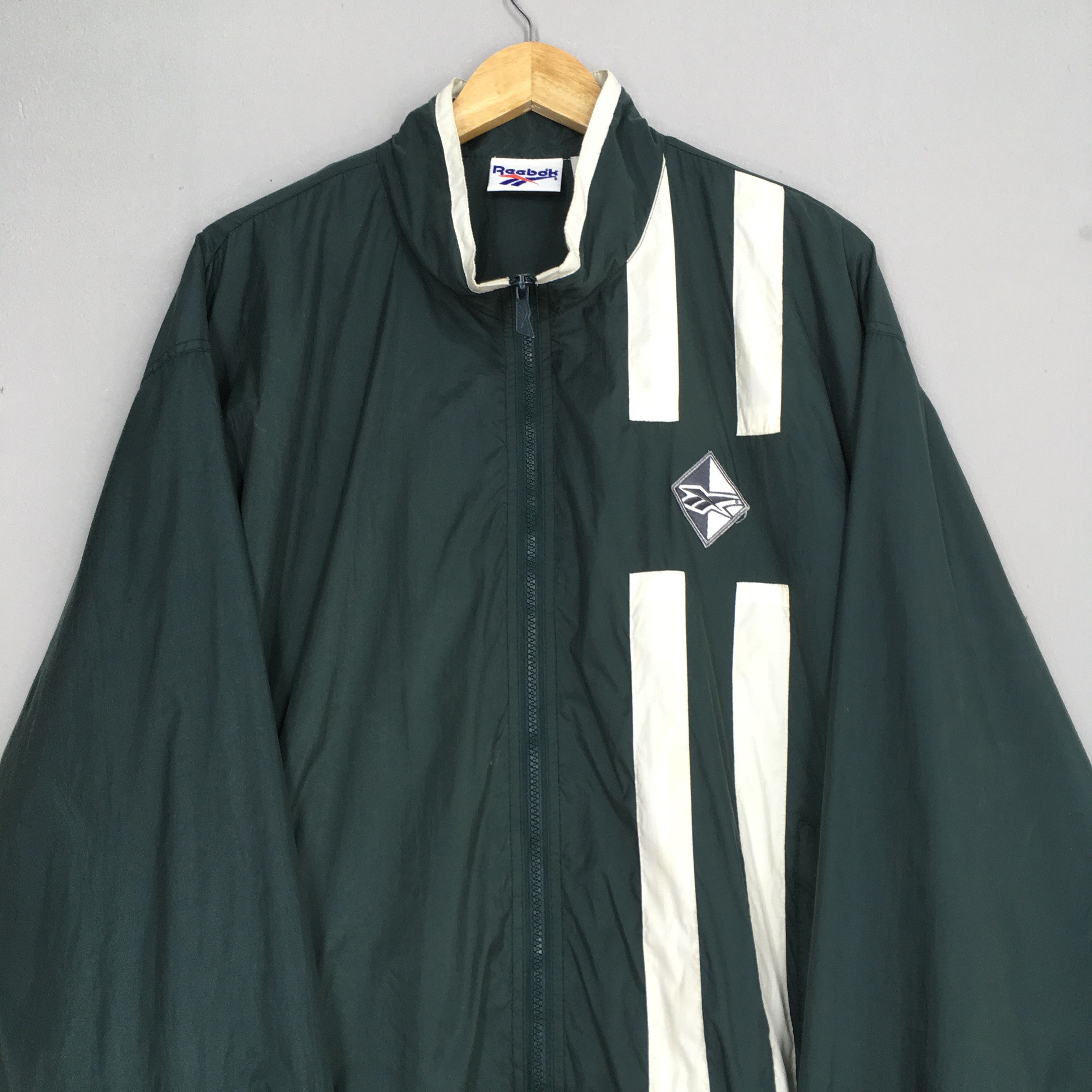 Reebok Vintage 90s Reebok Sports Windbreaker Green Jacket Large Size US L / EU 52-54 / 3 - 2 Thumbnail