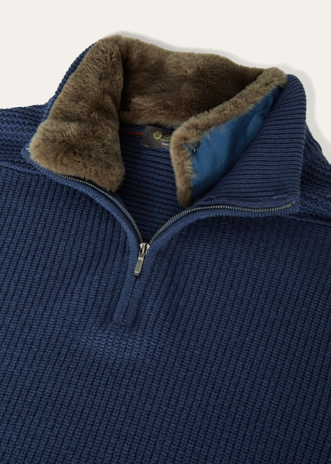 Loro Piana o1srvl11e1224 Mezzocollo Half Zip Sweater in Navy Blue Size US S / EU 44-46 / 1 - 7 Thumbnail