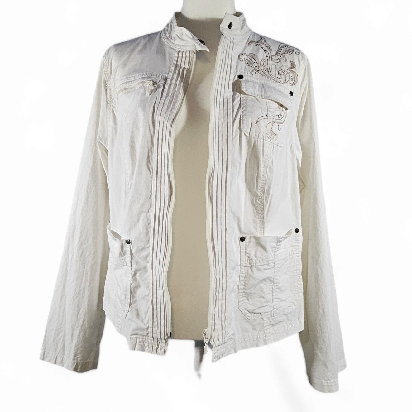 Other Lane Bryant Embellished Lightweight Jacket Sz. 18 Ivory Size XXL / US 16-18 / IT 52-54 - 3 Thumbnail