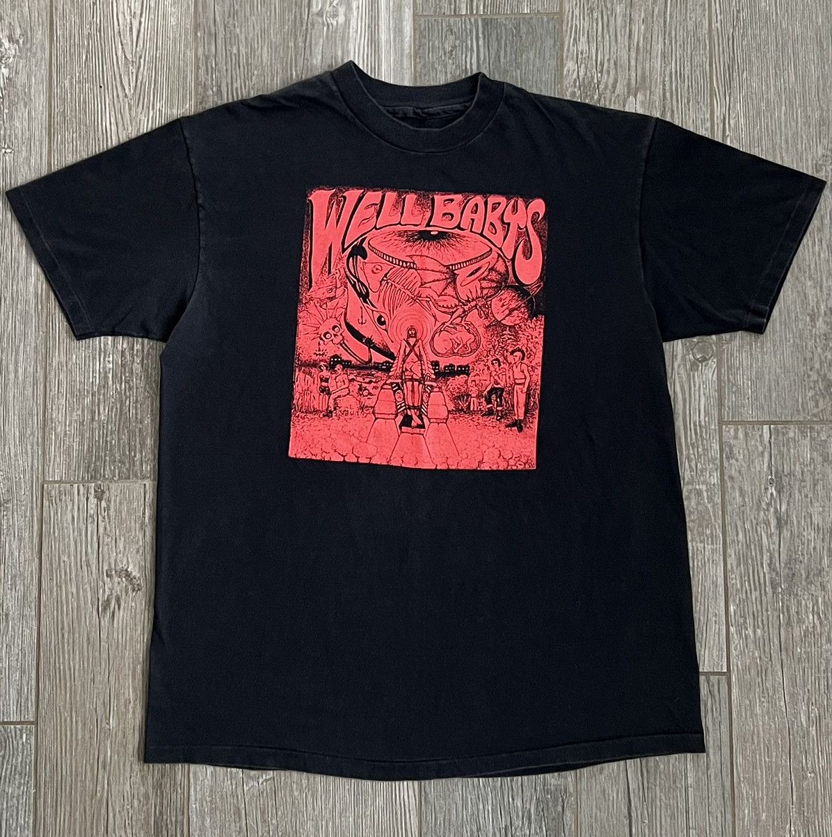 Band Tees 1994 Single Stitch Well Babys Vintage Black Red Graphic Tee Size US XL / EU 56 / 4 - 4 Thumbnail