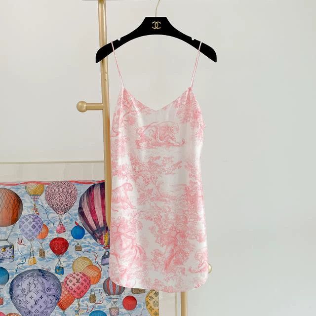 Dior Dior Pink silk printed strap dress Size XS / US 0-2 / IT 36-38 - 1 Thumbnail