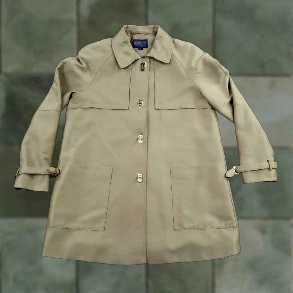 Pendleton Pendleton Womens Trench Coat Jacket Belted Cuff Lined Pockets Mid-Length Tan Khaki Beig​e Z S Size S / US 4 / IT 40 - 1 Thumbnail