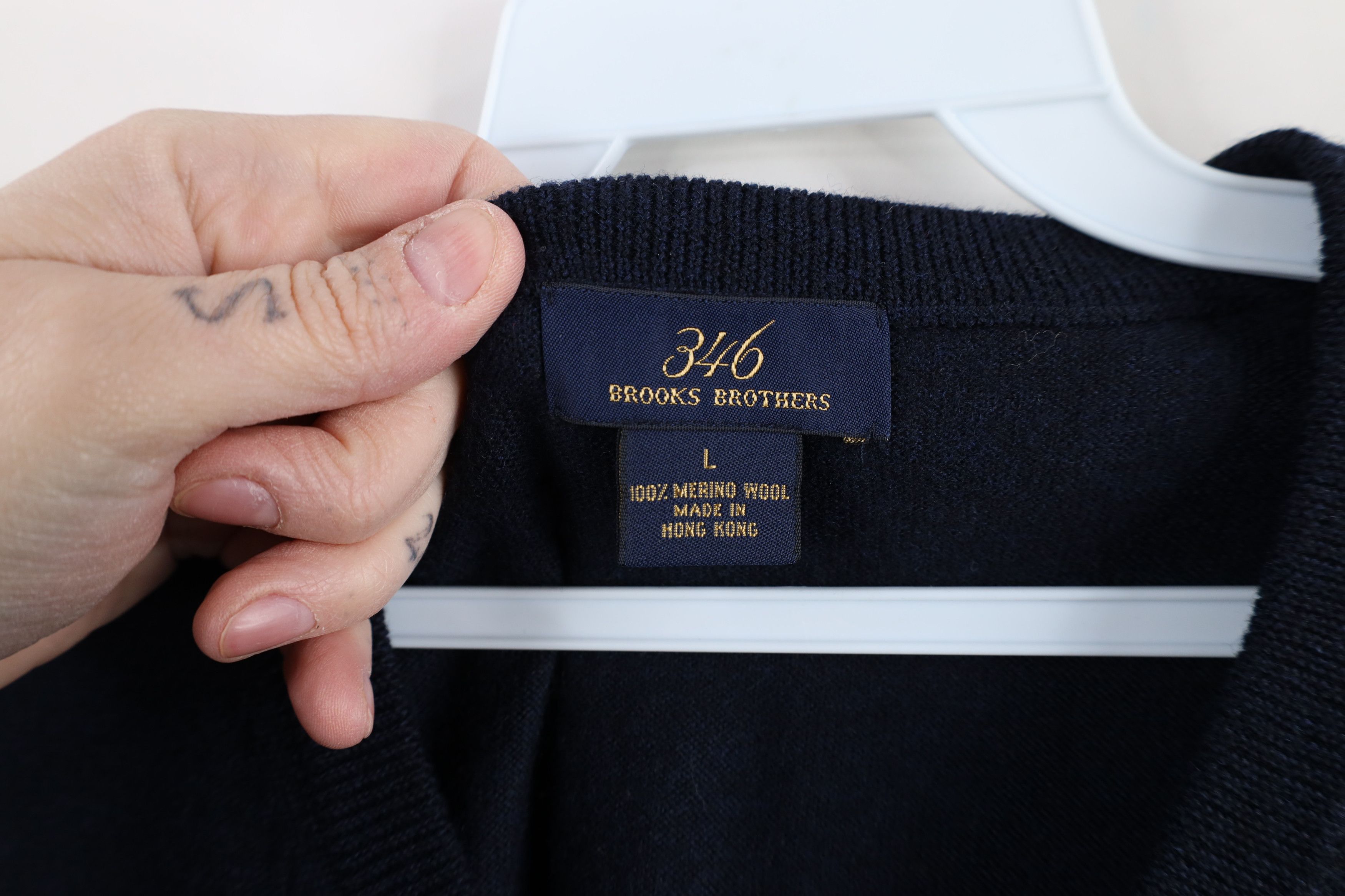 Brooks Brothers × Vintage Vintage Brooks Brothers Merino Wool Knit V-Neck Sweater Vest Size US L / EU 52-54 / 3 - 4 Thumbnail