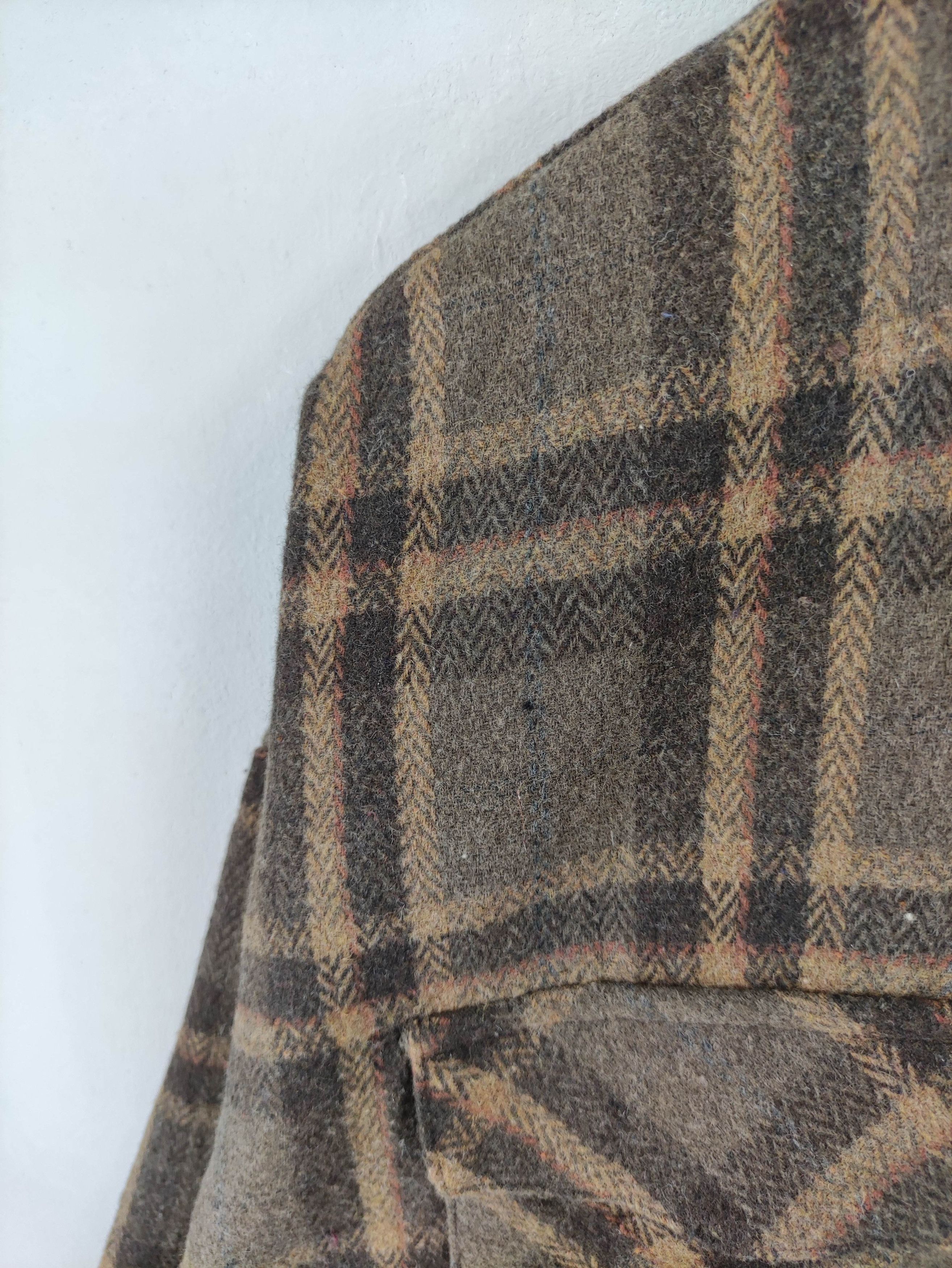 Japanese Brand Vintage Flannel Shirt Button Long Sleeve Up Brown By Aquaist Size L / US 10 / IT 46 - 2 Thumbnail