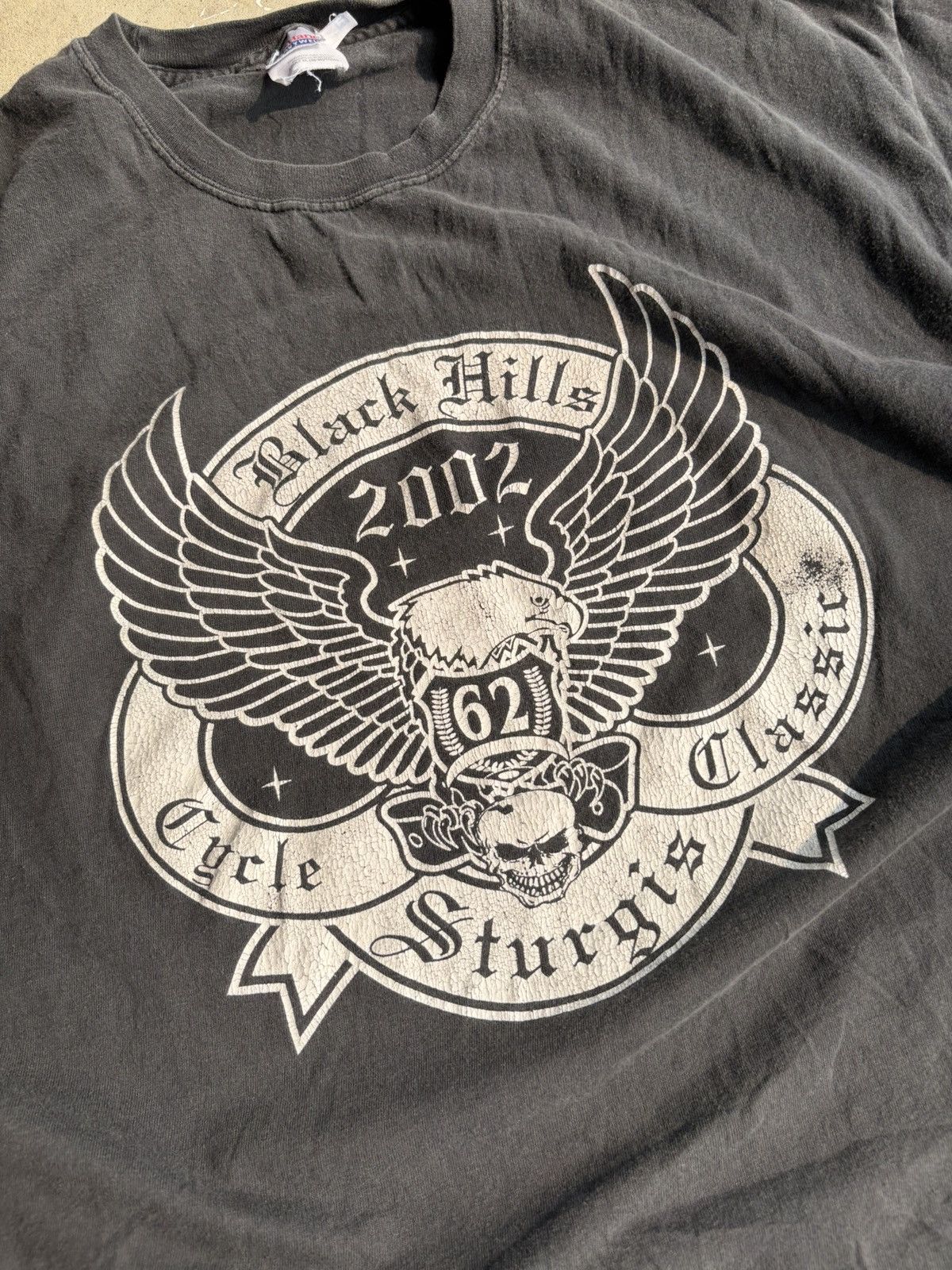 Harley Davidson Vintage 2000s Black Hill Sturgis Harley Davidson Faded Tee Size US XL / EU 56 / 4 - 3 Thumbnail
