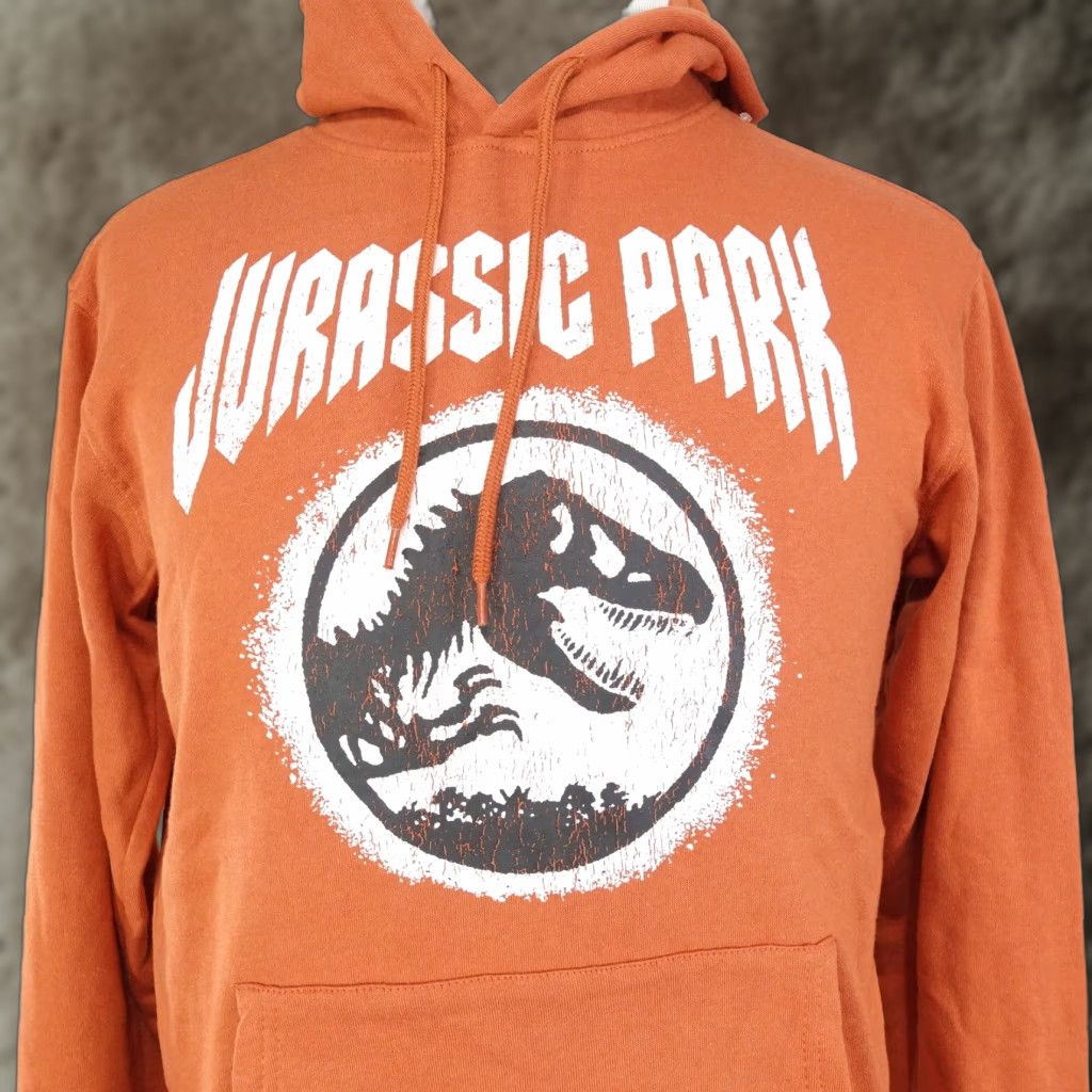 Vintage JURASSIC PARK LOGO MOVIE PROMO PULLOVER HOODIE SIZE SMALL ORANGE MENS Size US S / EU 44-46 / 1 - 1 Thumbnail