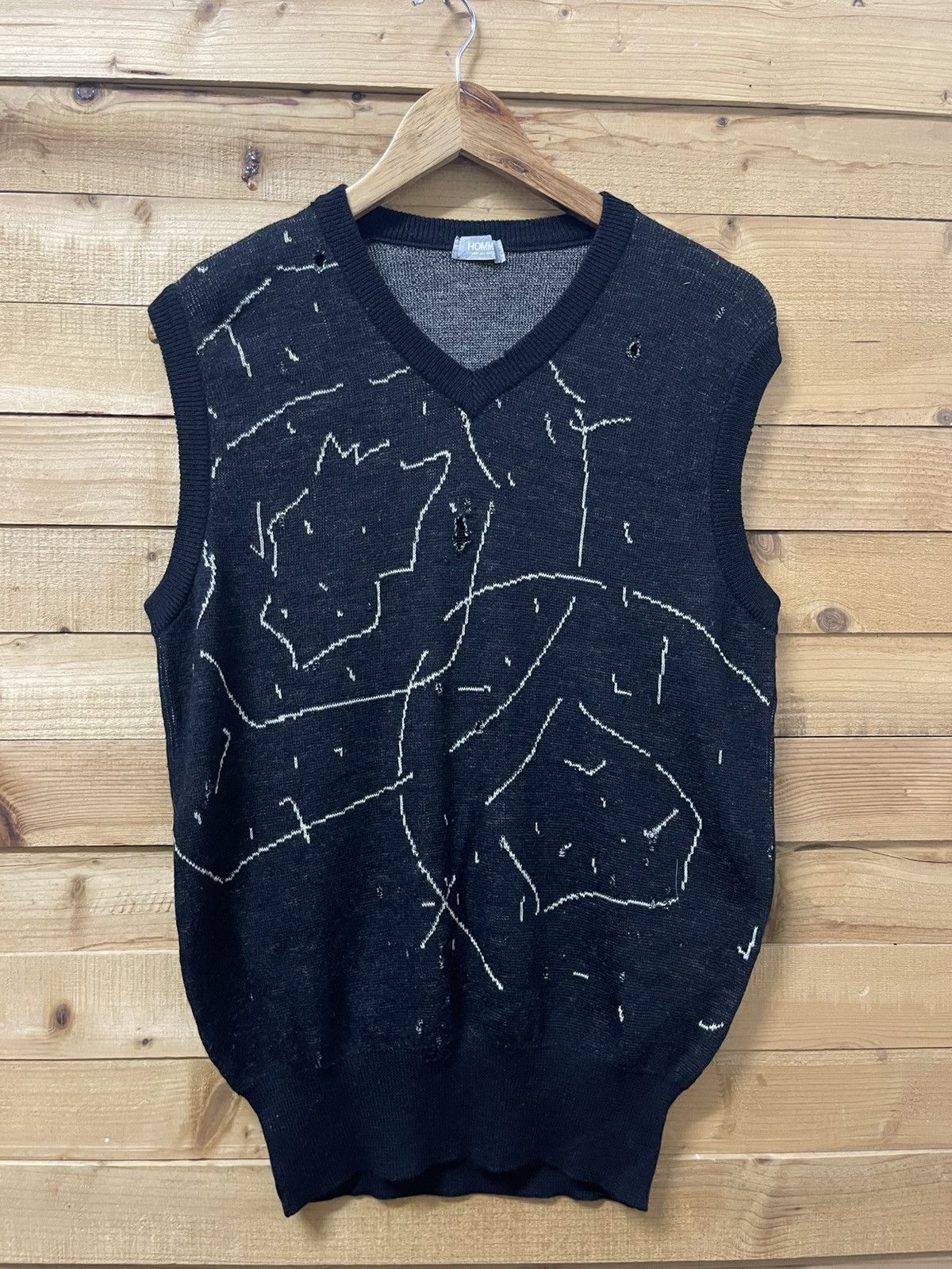 Comme des garcons distressed wool knit vest