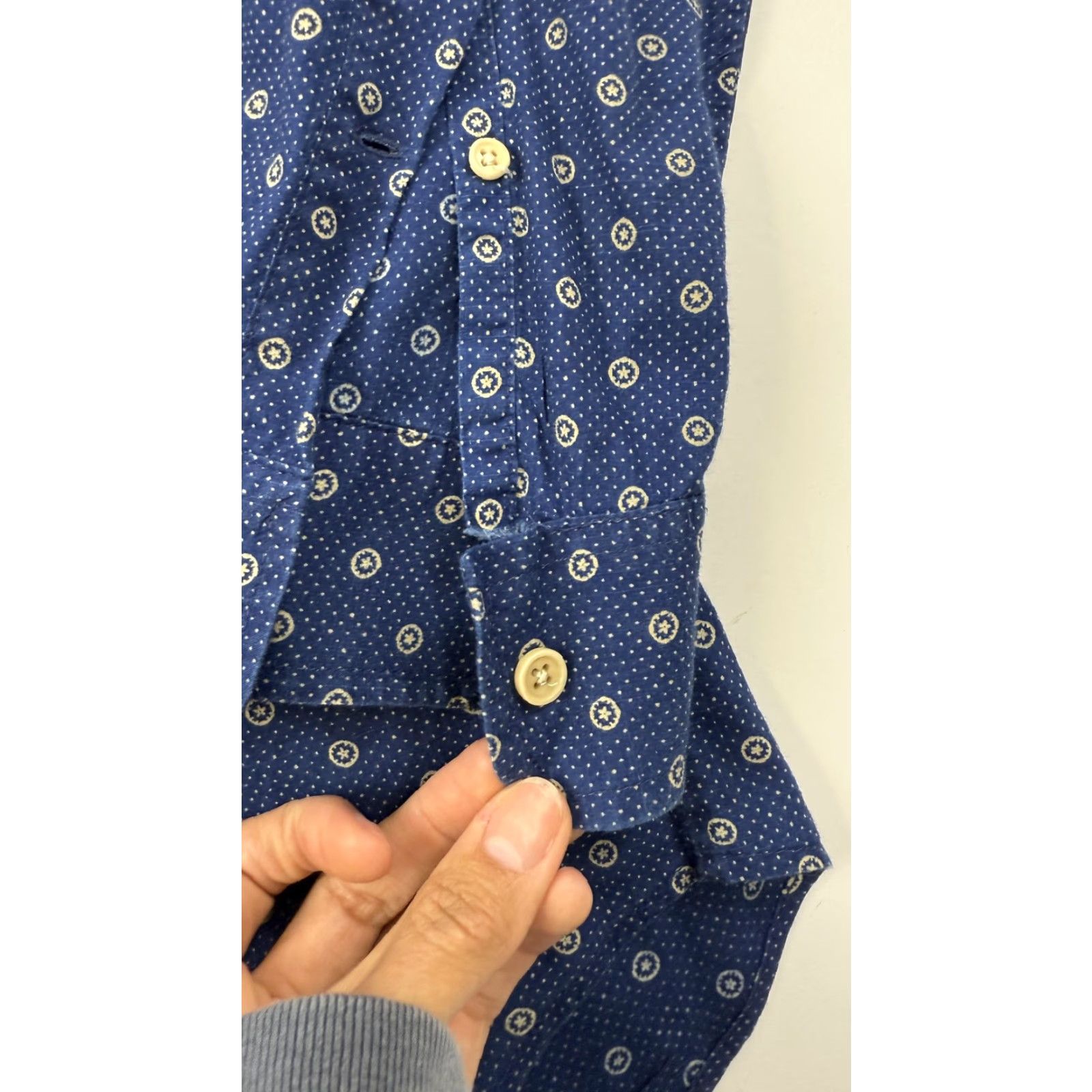 J.Crew J.Crew Men's Shirt Small Blue Slim Fit Long Sleeve Geometric Button-Up Cotton Size US S / EU 44-46 / 1 - 7 Thumbnail