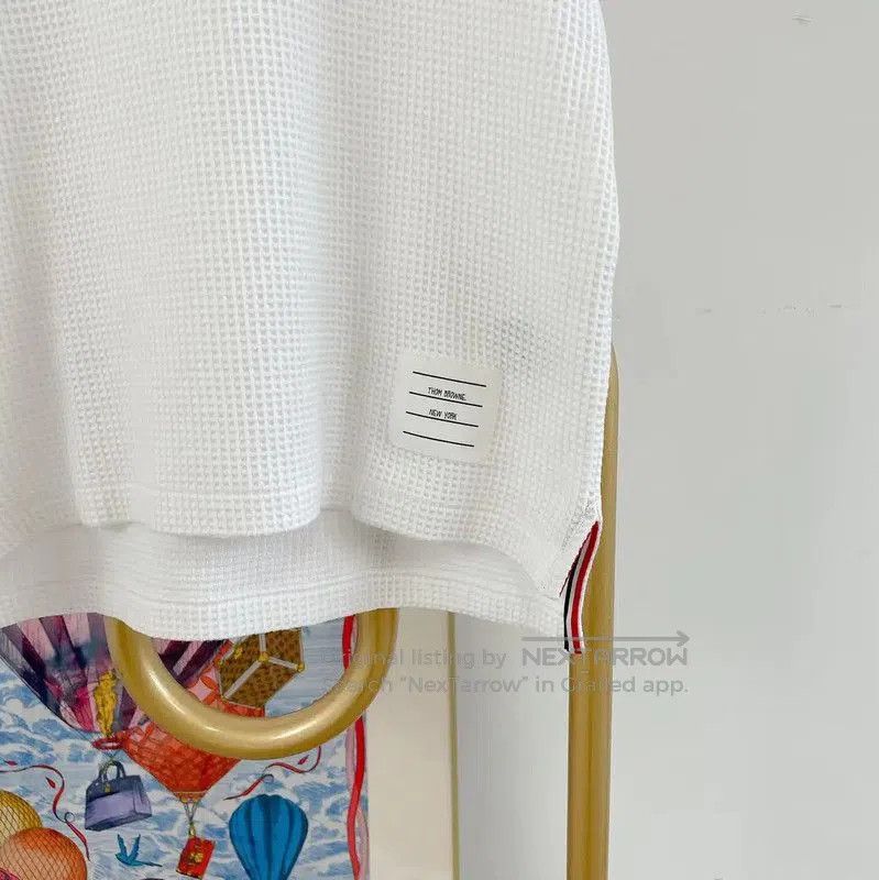 Thom Browne Thom Browne White Cotton Long Sleeve Tee . Size M / US 6-8 / IT 42-44 - 4 Thumbnail